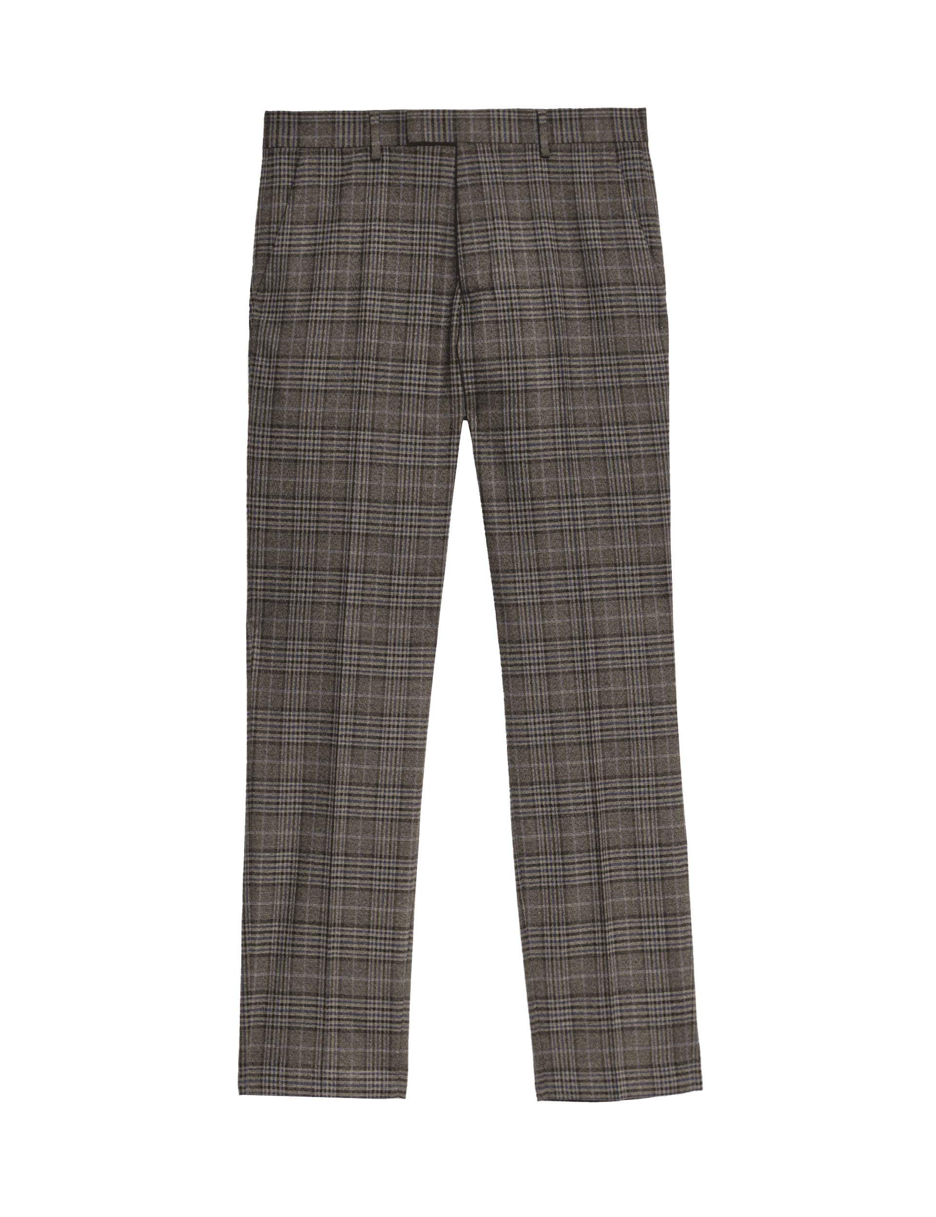 M&S Collection Men's Slim Fit Prince of Wales Check Suit Trousers - 30REG - Brown Mix, Brown Mix