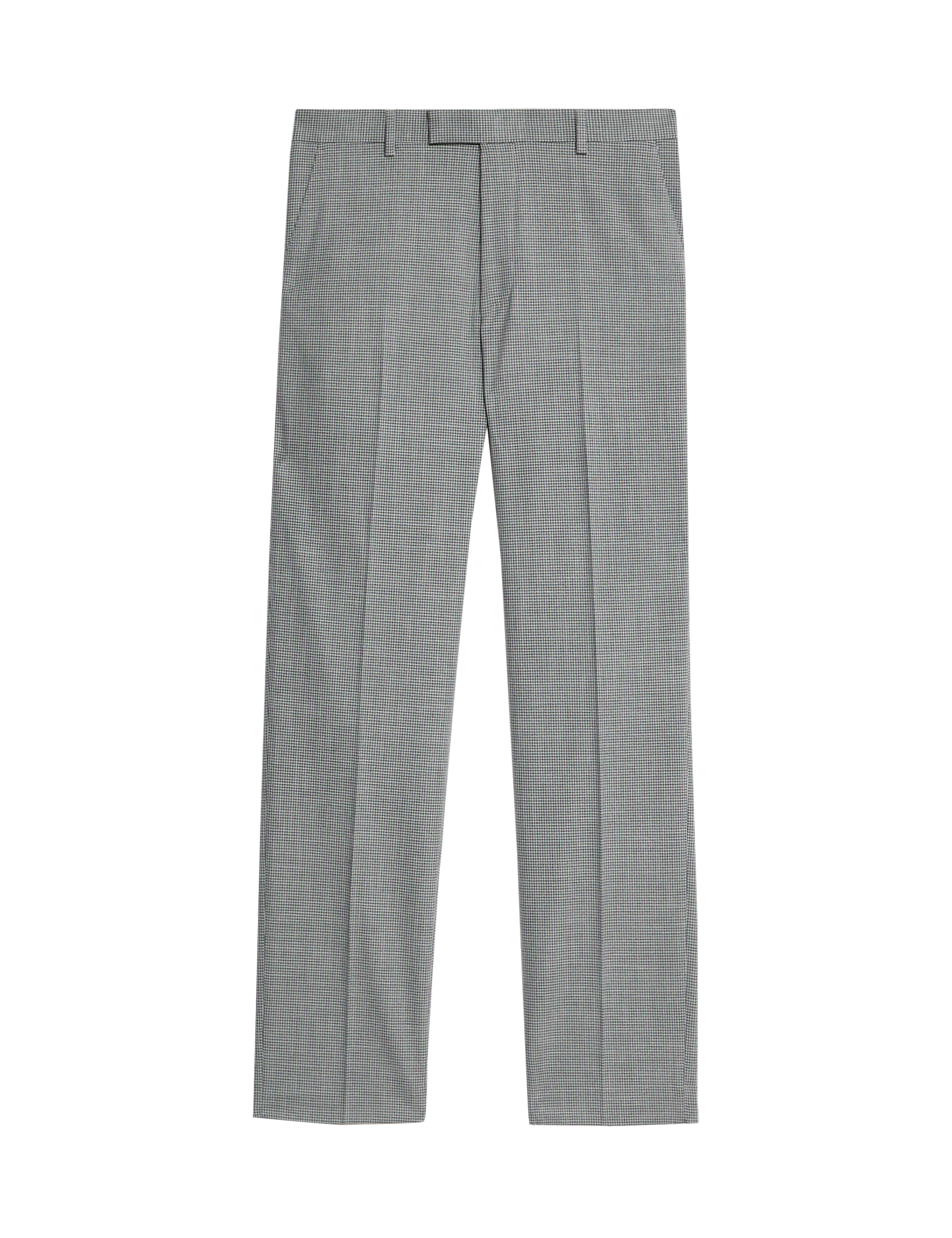 M&S Collection Men's Regular Fit Textured Puppytooth Suit Trousers - 34SHT - Light Grey, Light Grey