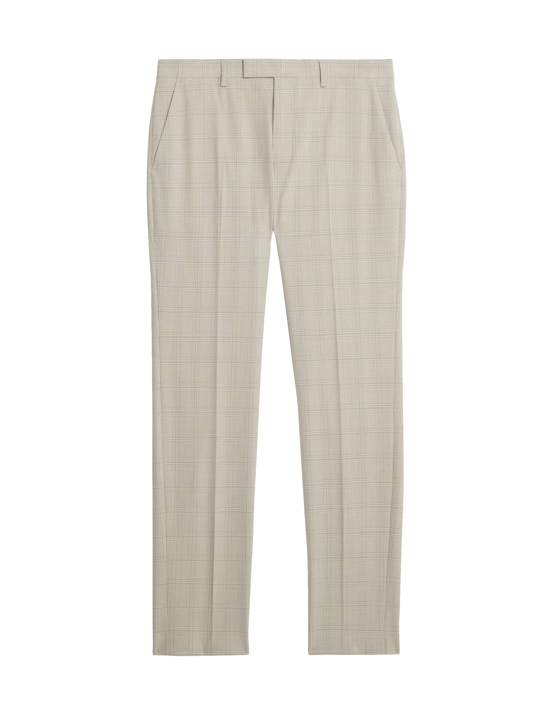 M&S Collection Men's Slim Fit Check Suit Trousers - 30LNG - Neutral, Neutral