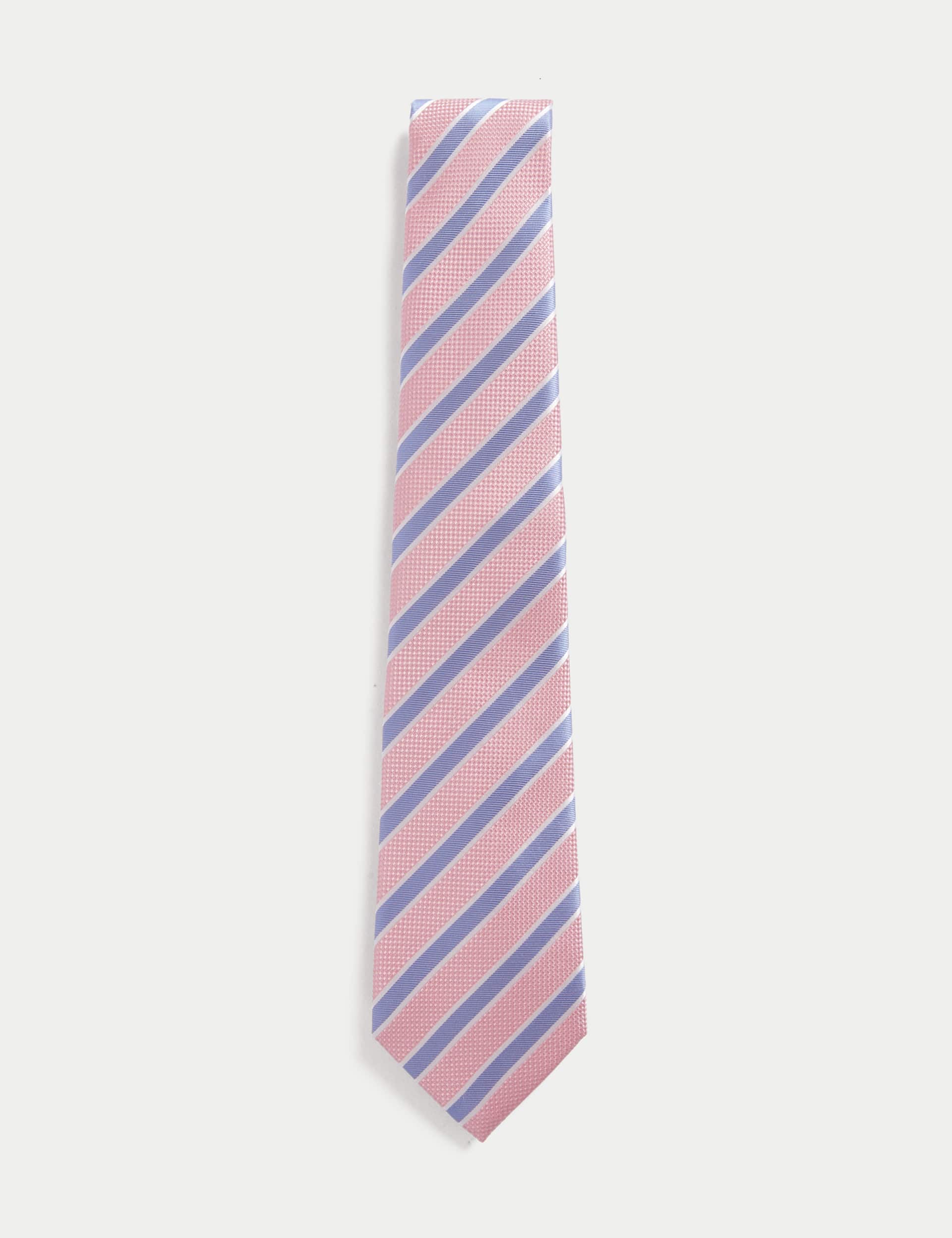 M&S Men's Striped Pure Silk Tie