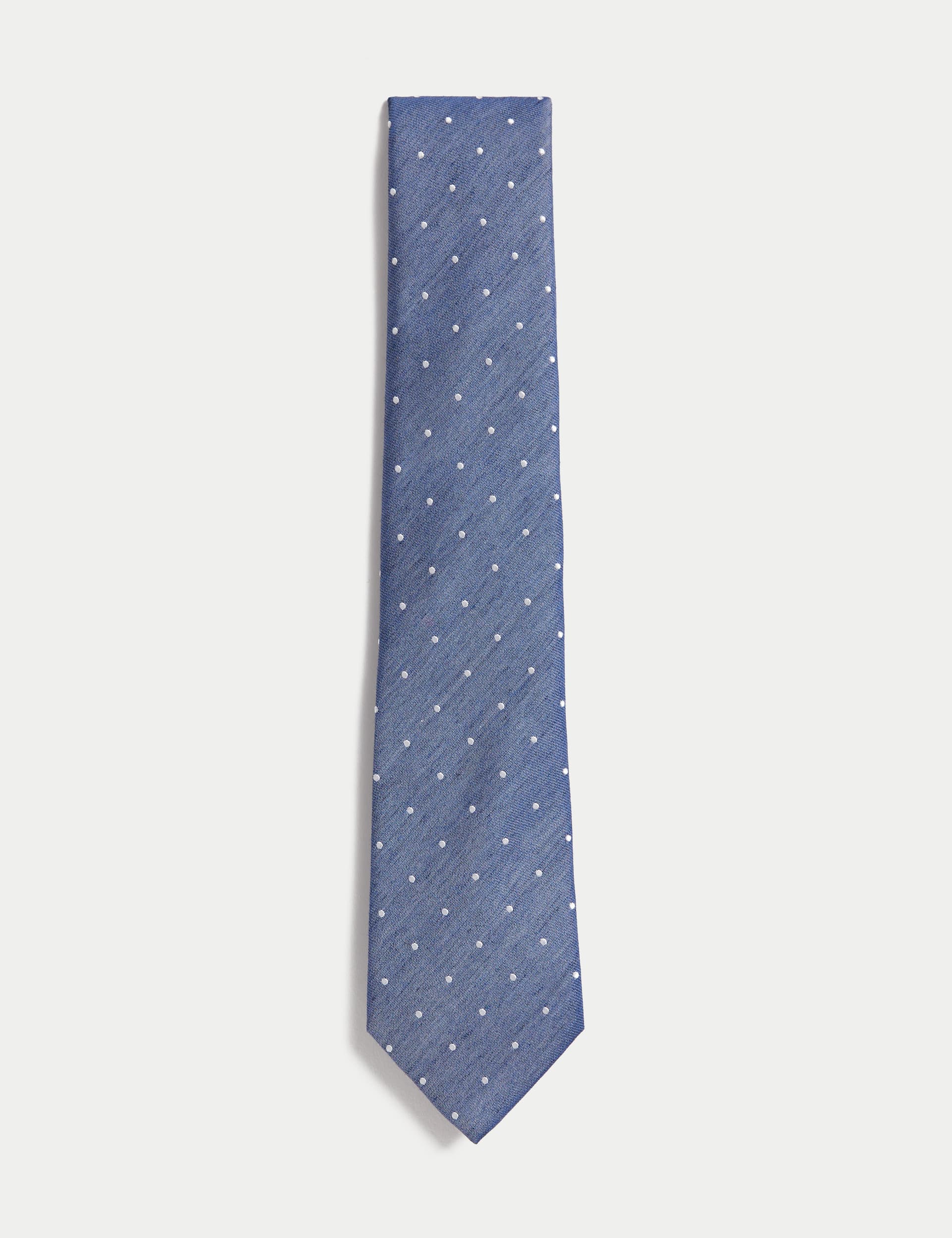 M&S Men's Polka Dot Silk Rich Tie