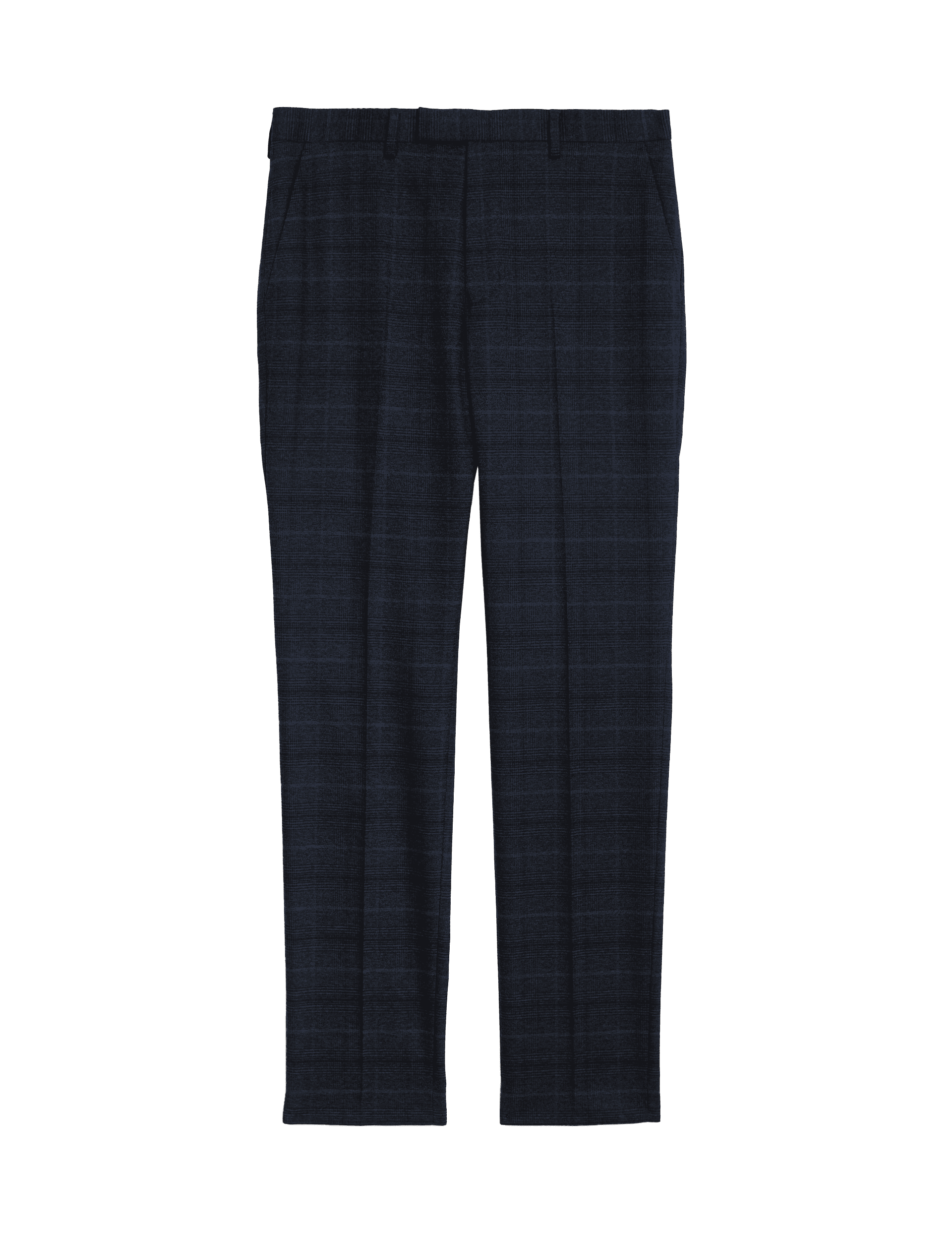 M&S Collection Men's Slim Fit Prince of Wales Check Suit Trousers - 34LNG - Navy Mix, Navy Mix