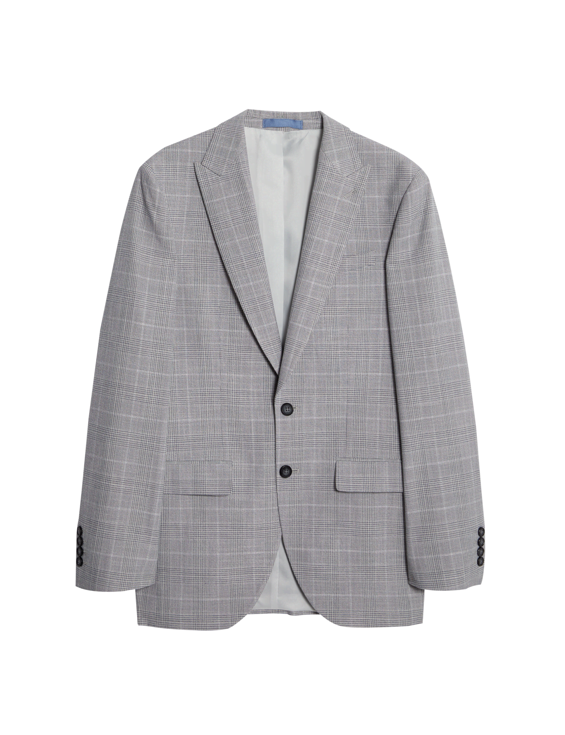 M&S Collection Men's Slim Fit Prince of Wales Check Suit Jacket - 36SHT - Light Grey, Light Grey