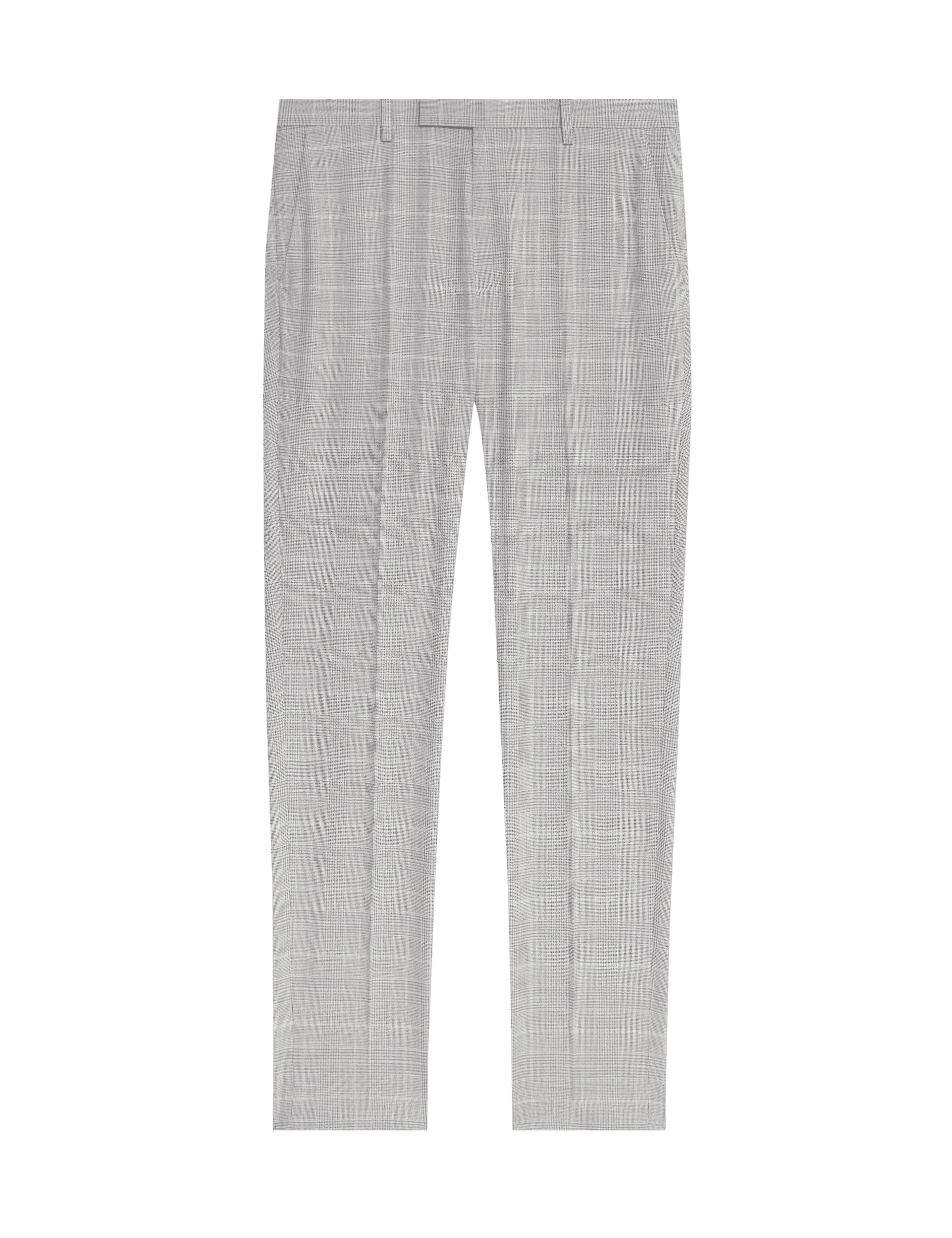 M&S Collection Men's Slim Fit Prince of Wales Check Suit Trousers - 32SHT - Light Grey, Light Grey