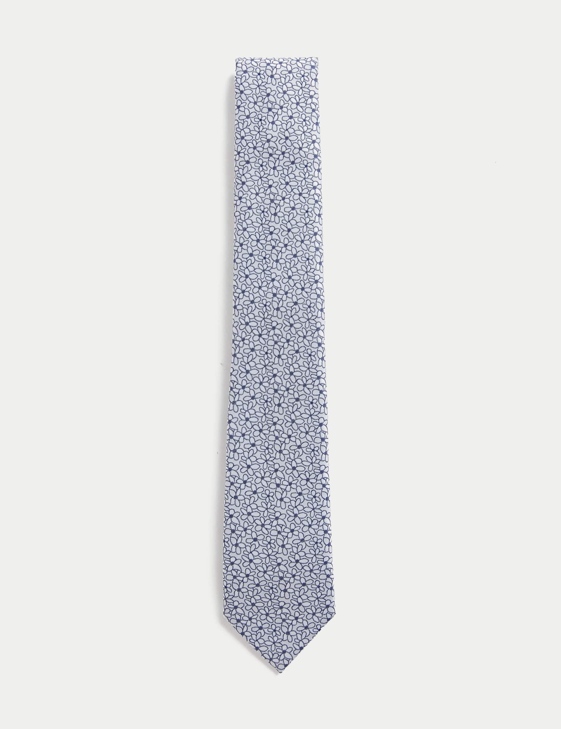 M&S Sartorial Men's Slim Floral Tie