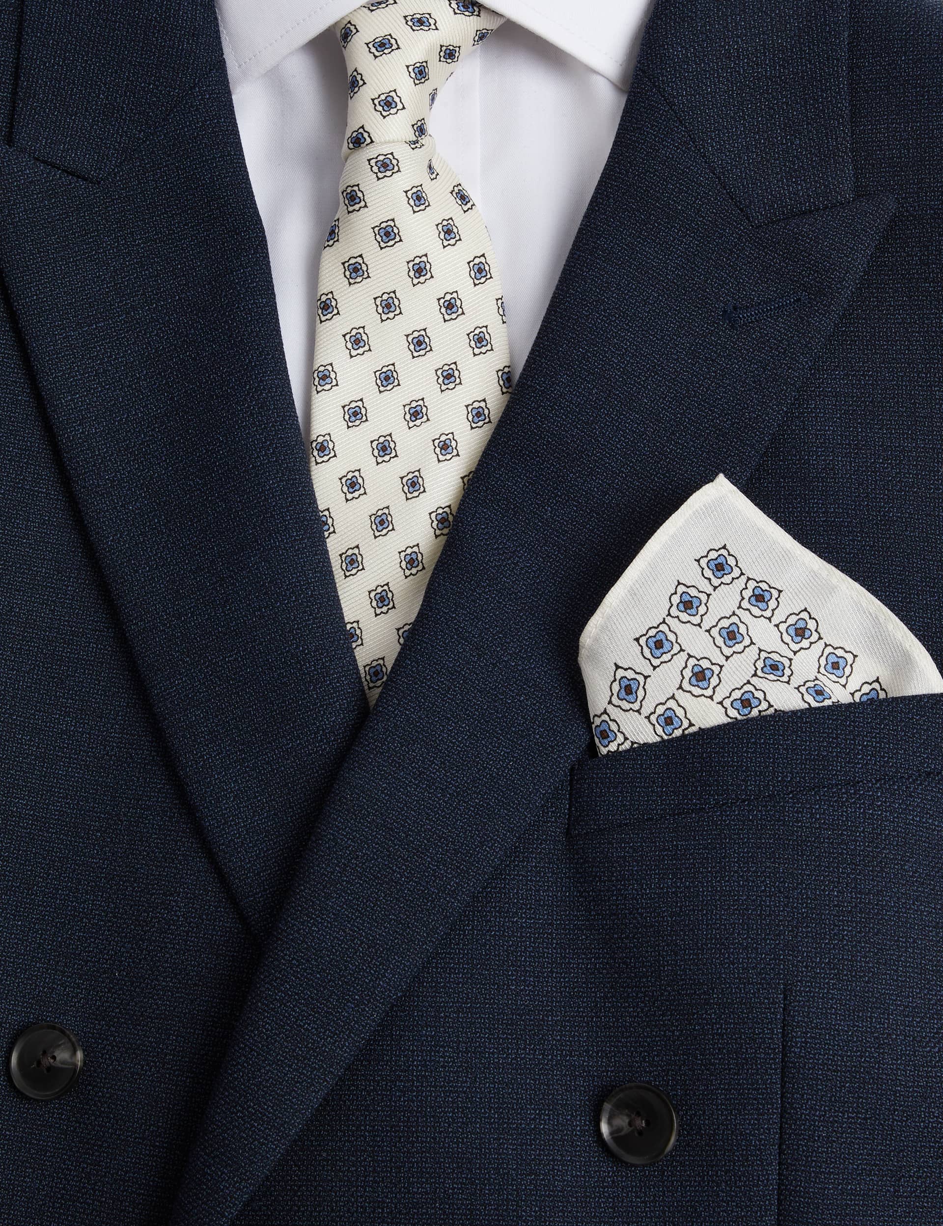 M&S Men's Wool Rich Tie & Pocket Square Set