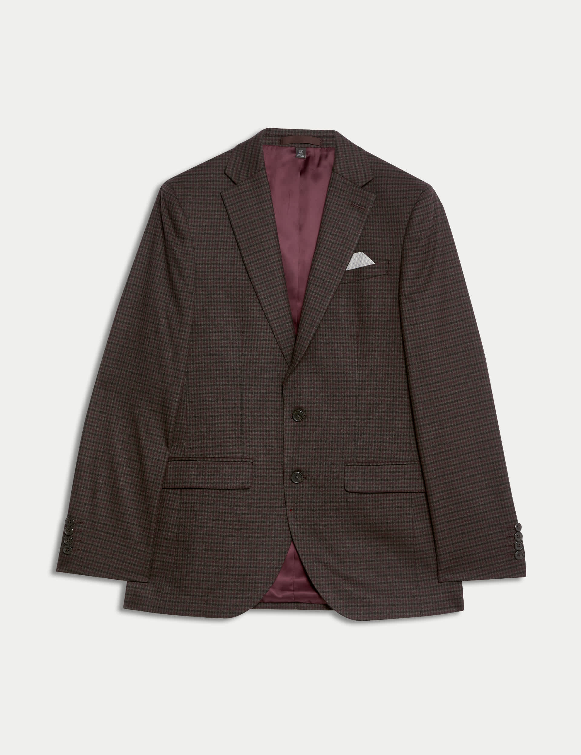M&S Men's Slim Fit Check Stretch Suit Jacket