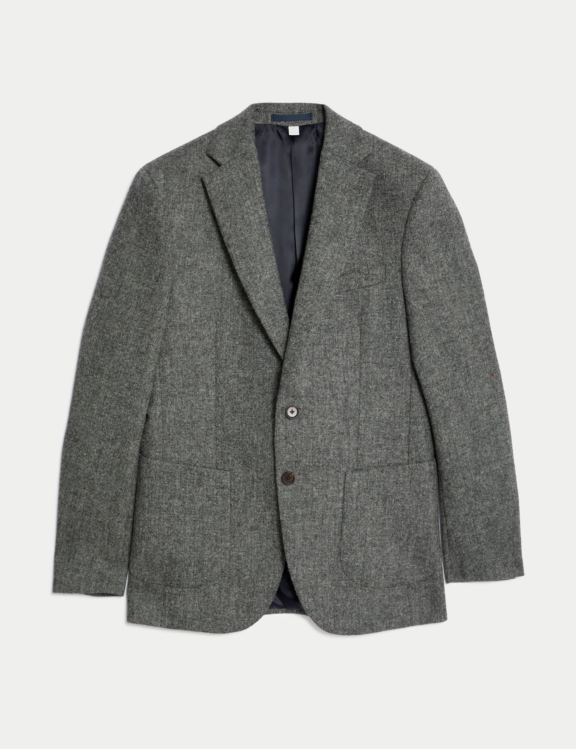 M&S Men's Pure Wool Donegal Blazer - 42REG - Grey, Grey,Green