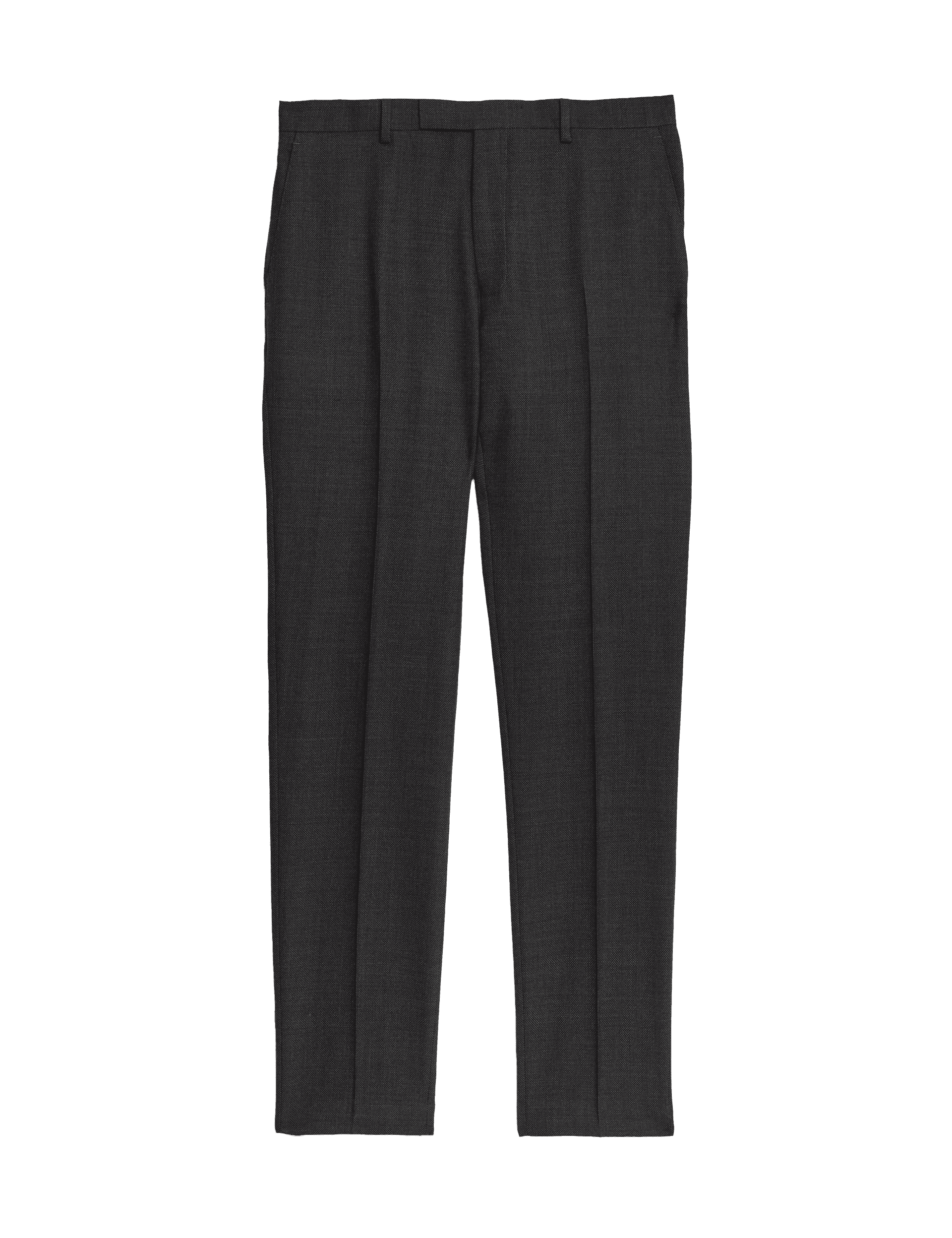 M&S Sartorial Men's Slim Fit Pure Wool Textured Suit Trousers - 32SHT - Charcoal, Charcoal