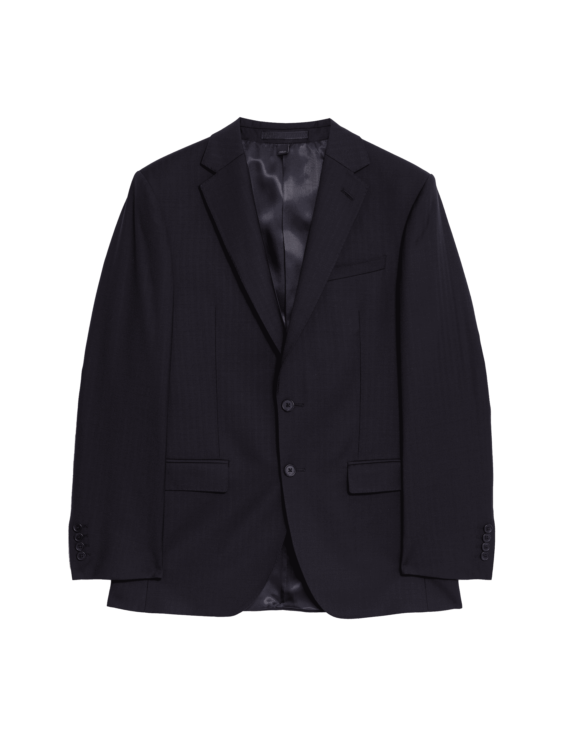 M&S Sartorial Men's Regular Fit Herringbone Pure Wool Suit Jacket - 42REG - Navy, Navy