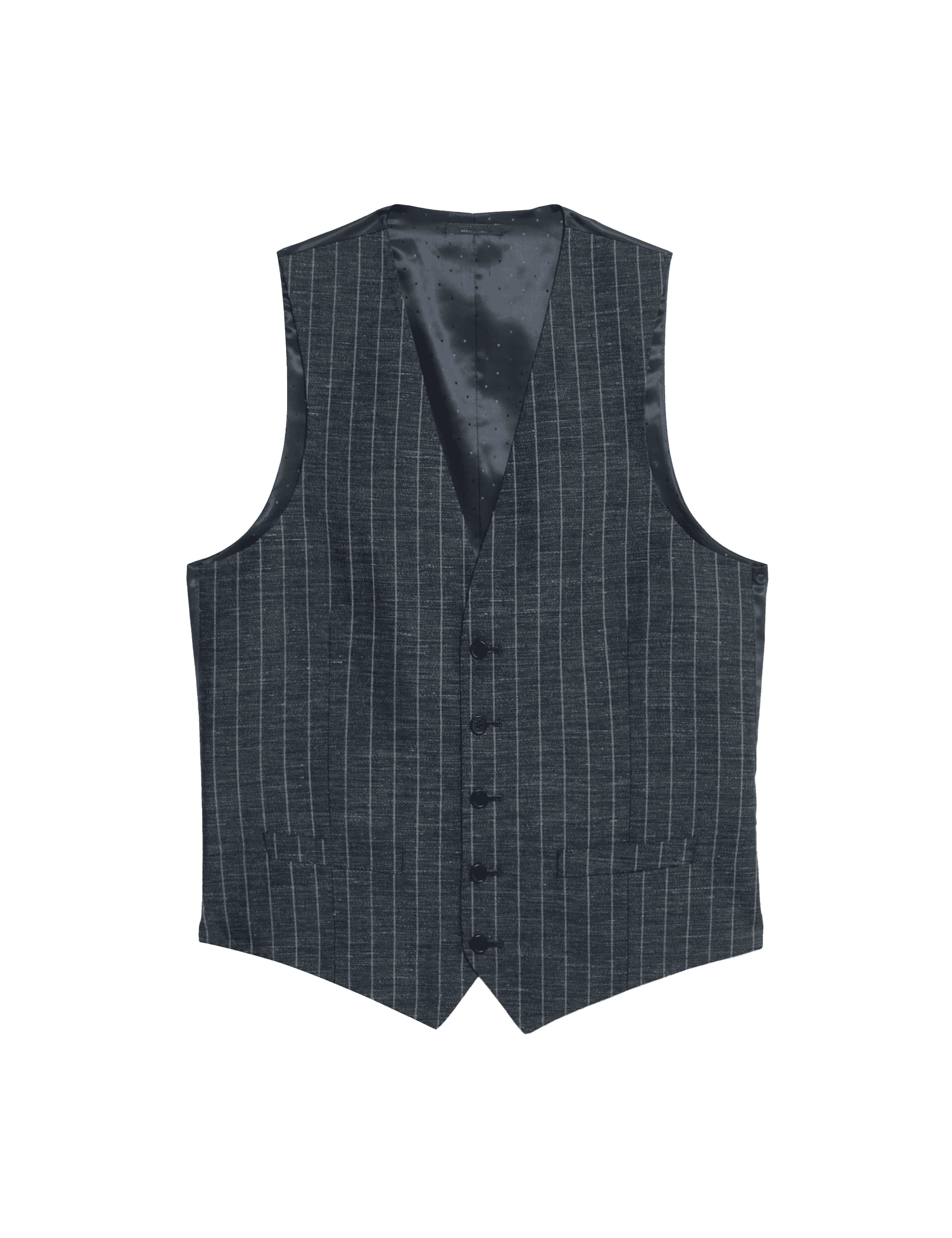 M&S Sartorial Men's Pure Wool Chalk Stripe Waistcoat - 40REG - Navy, Navy