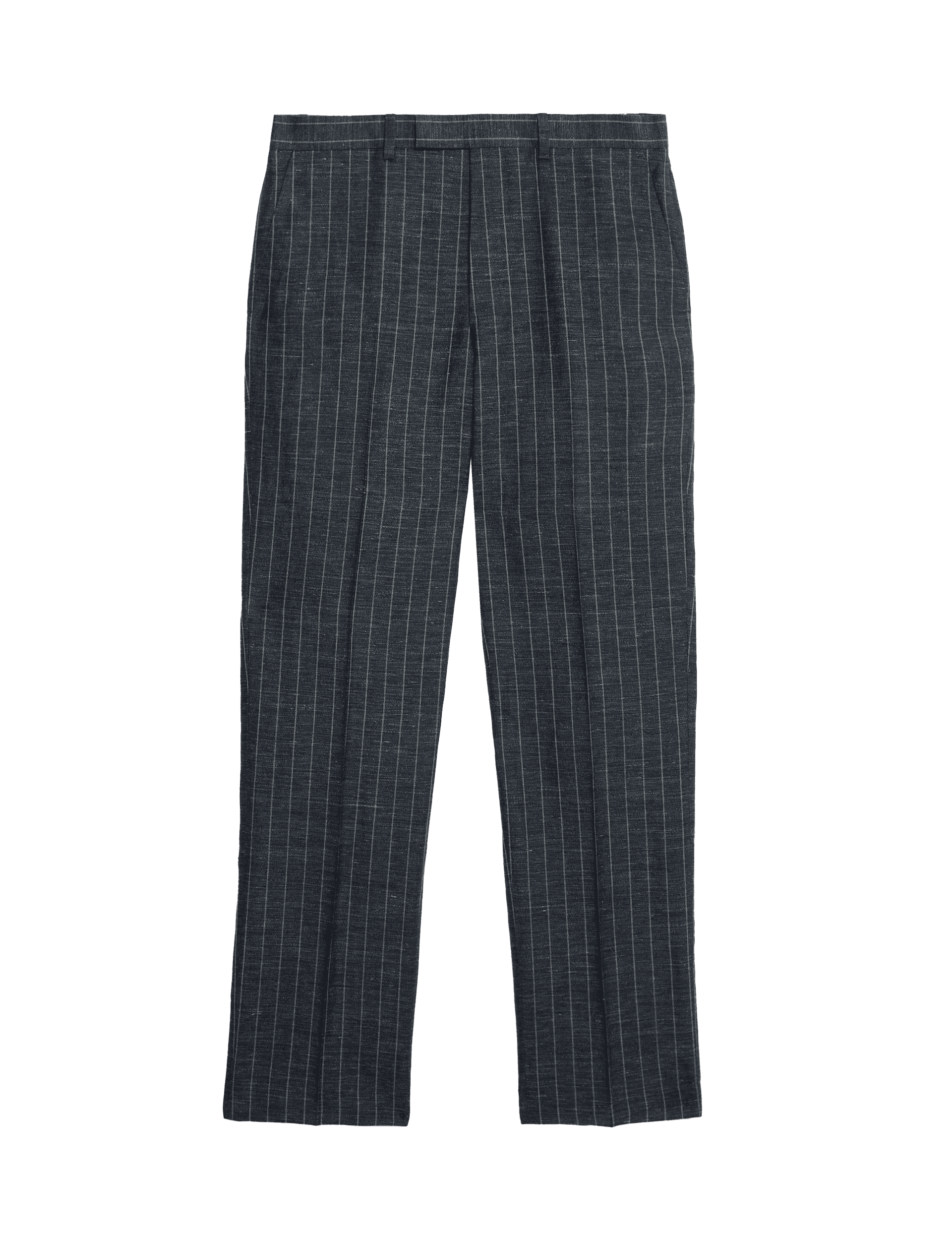 M&S Sartorial Men's Regular Fit Wool Rich Pinstripe Suit Trousers - 34SHT - Navy, Navy