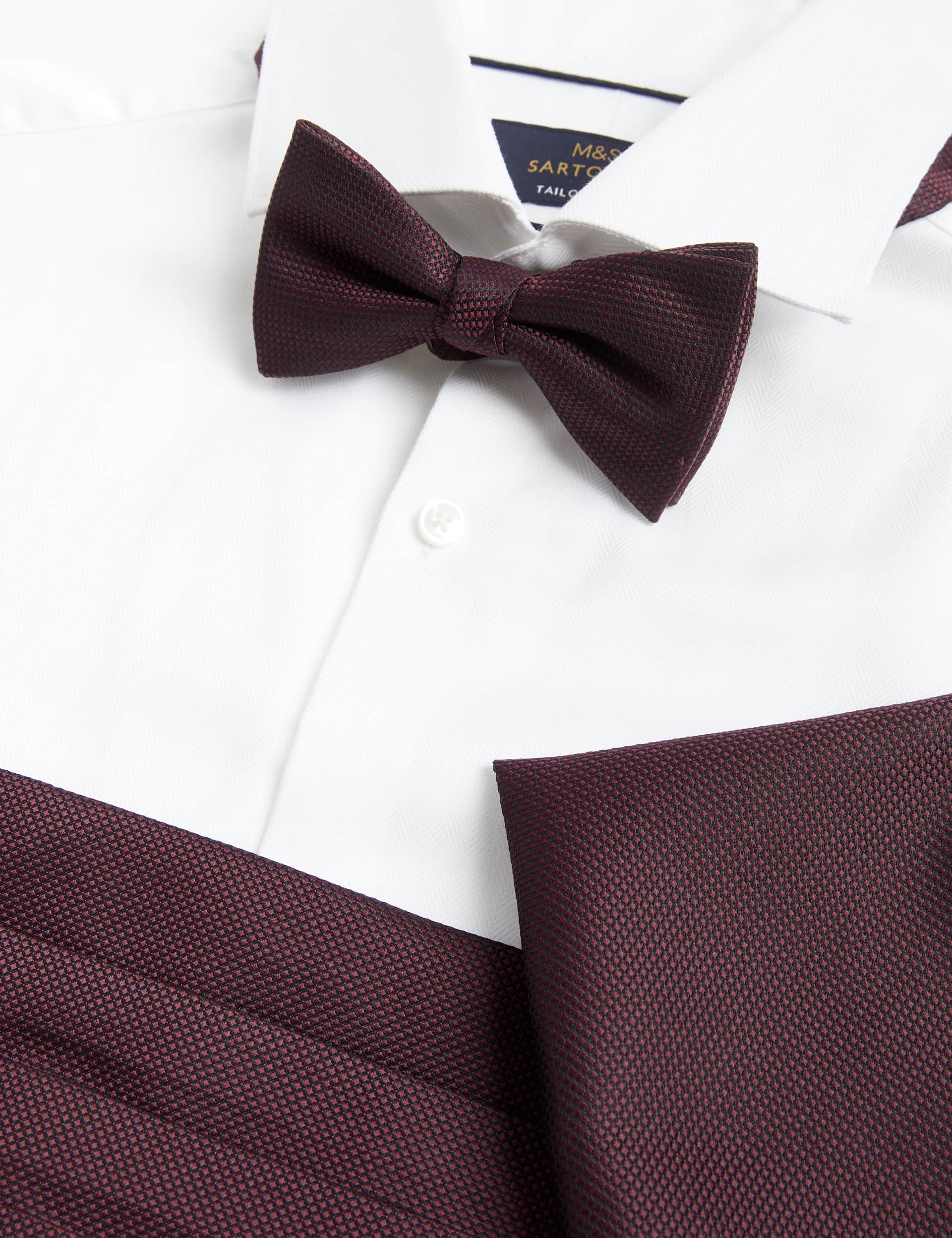 M&S Men's Bow Tie  Pocket Square & Cummerbund Set