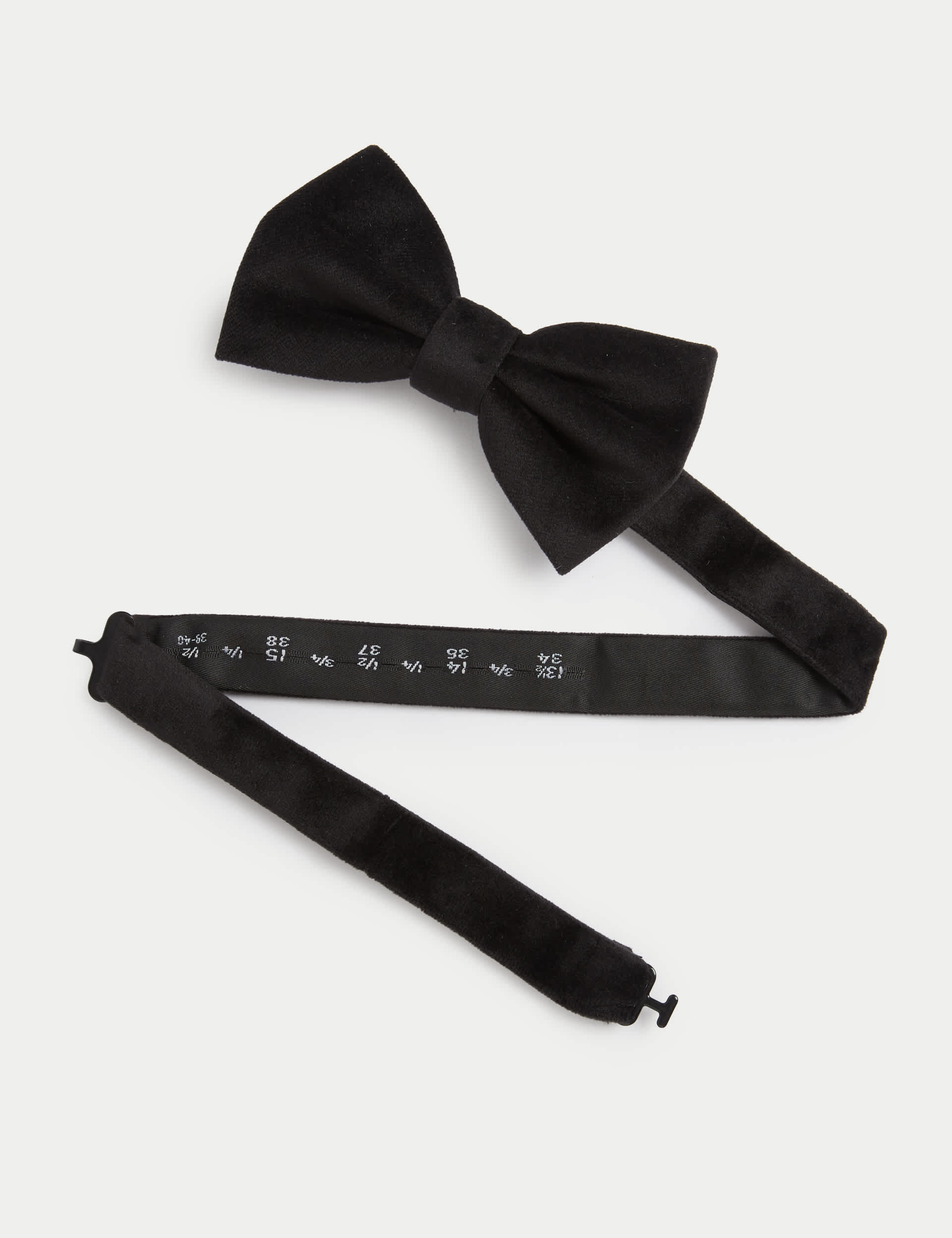 M&S Men's Velvet Bow Tie - Black, Black