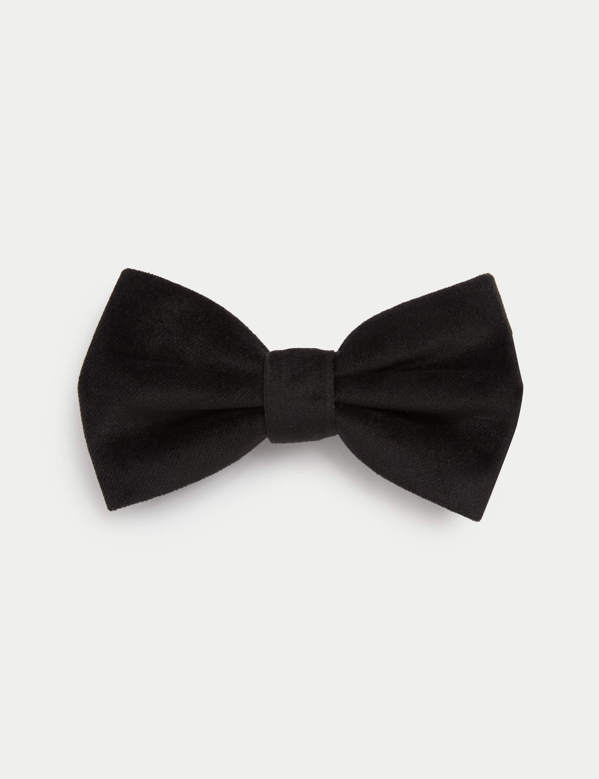 M&S Collection Men's Velvet Bow Tie - one size - Black, Black