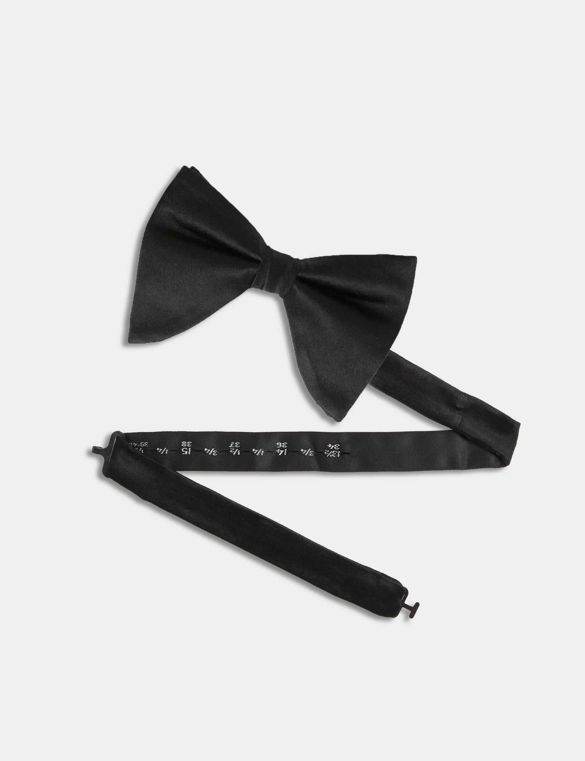 M&S Sartorial Men's Pure Silk Bow Tie - Black, Black