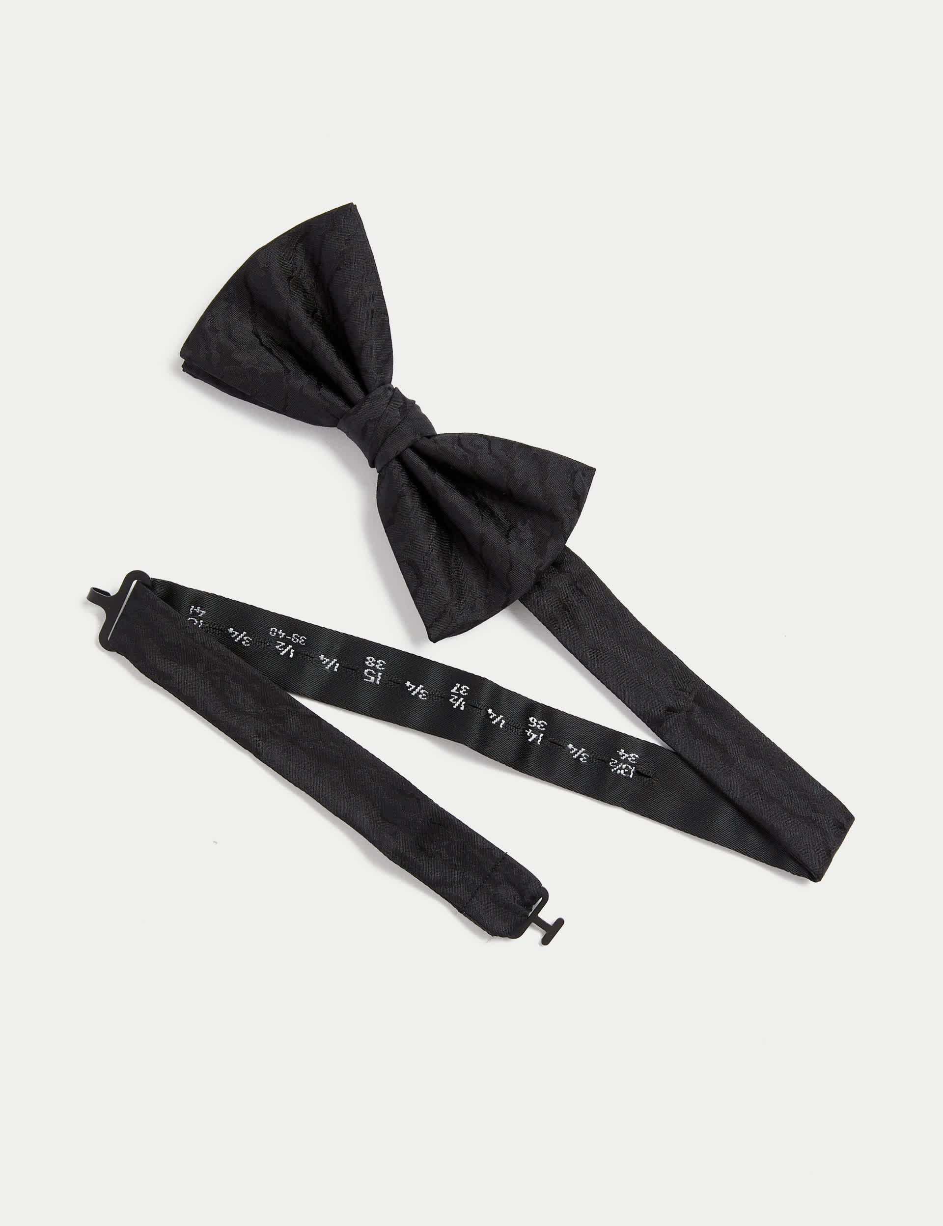 M&S Men's Textured Pure Silk Bow Tie - Black, Black