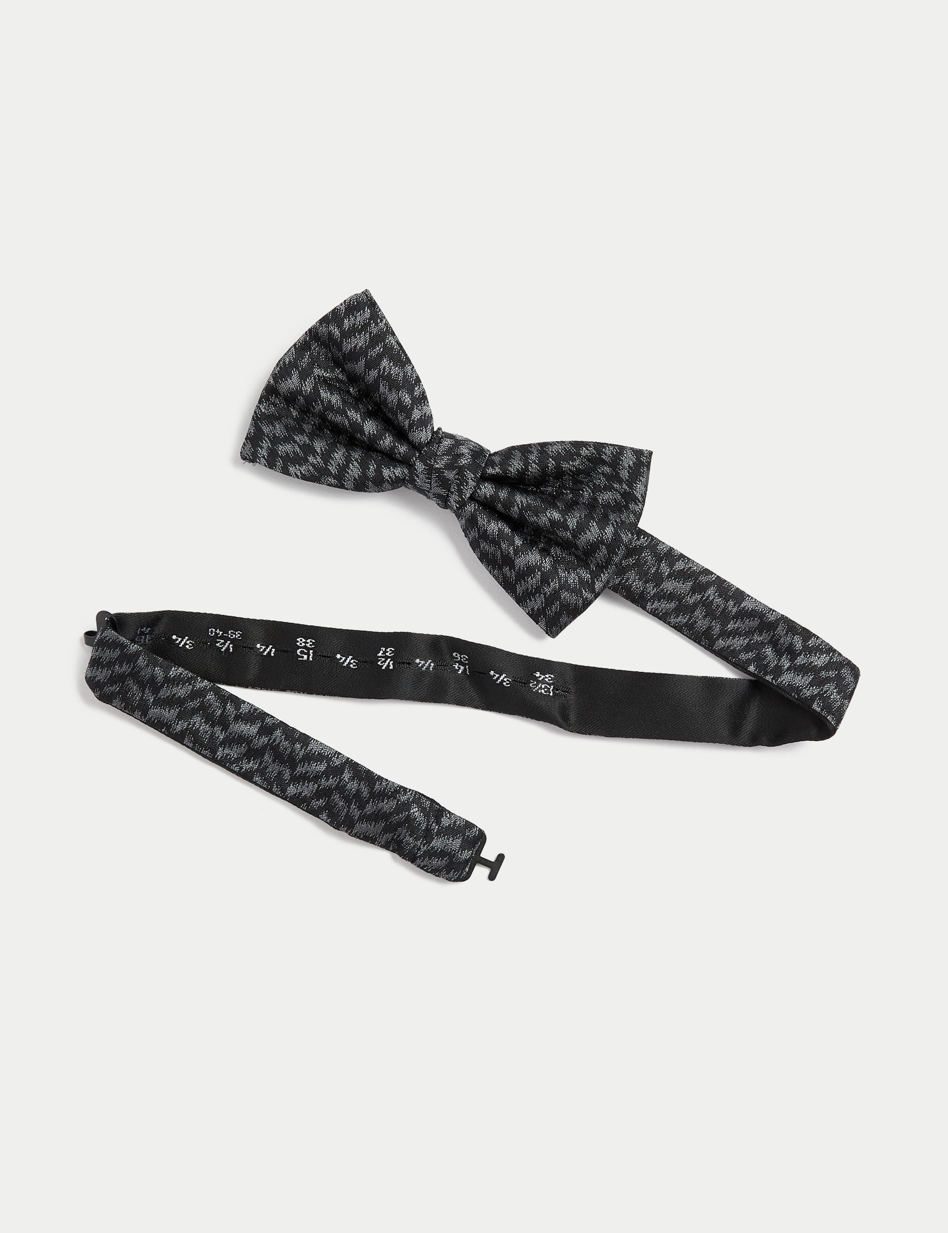 M&S Men's Pure Silk Glitter Bow Tie - Black, Black