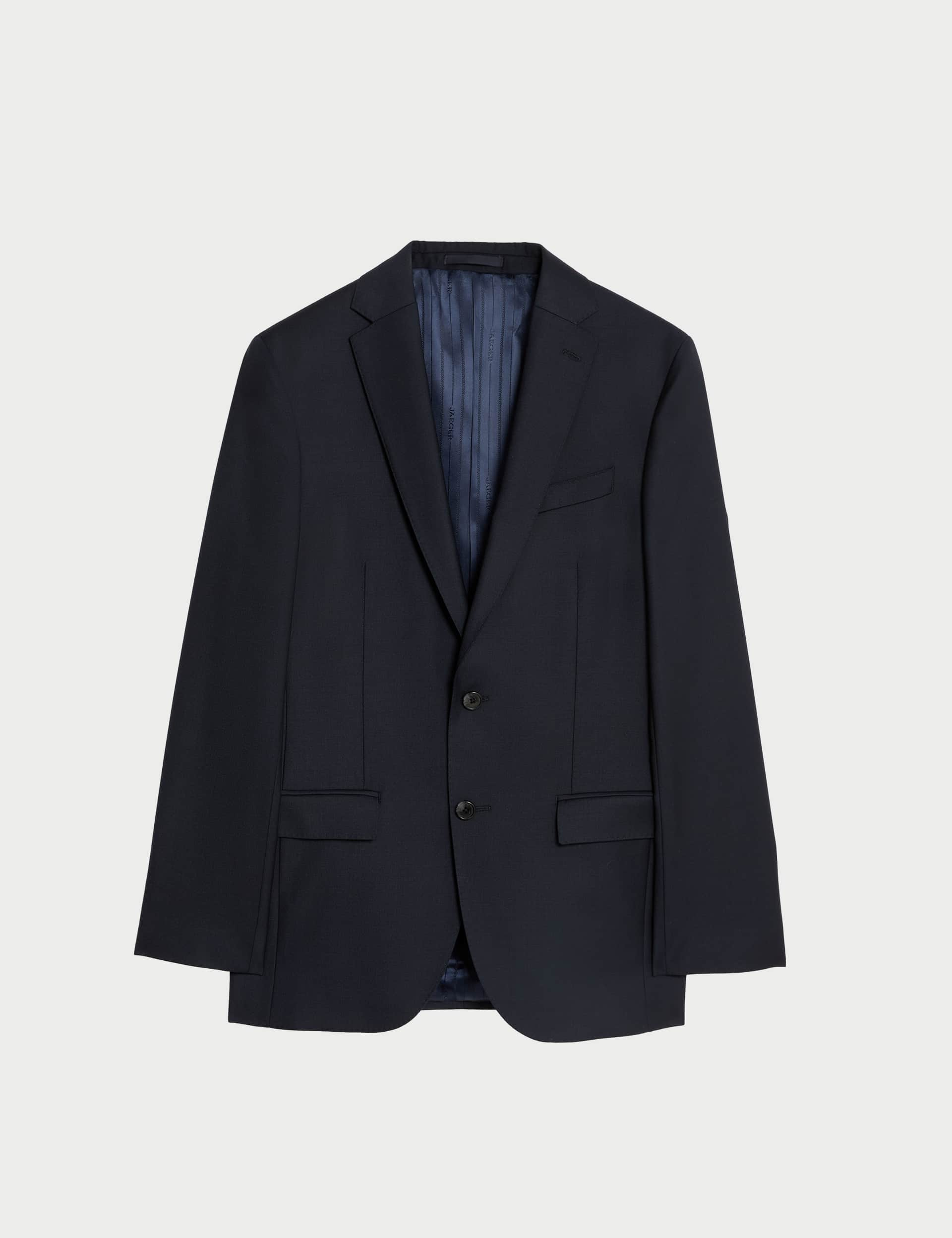 Jaeger Men's Tailored Fit Pure Wool Suit Jacket - 44REG - Navy, Navy