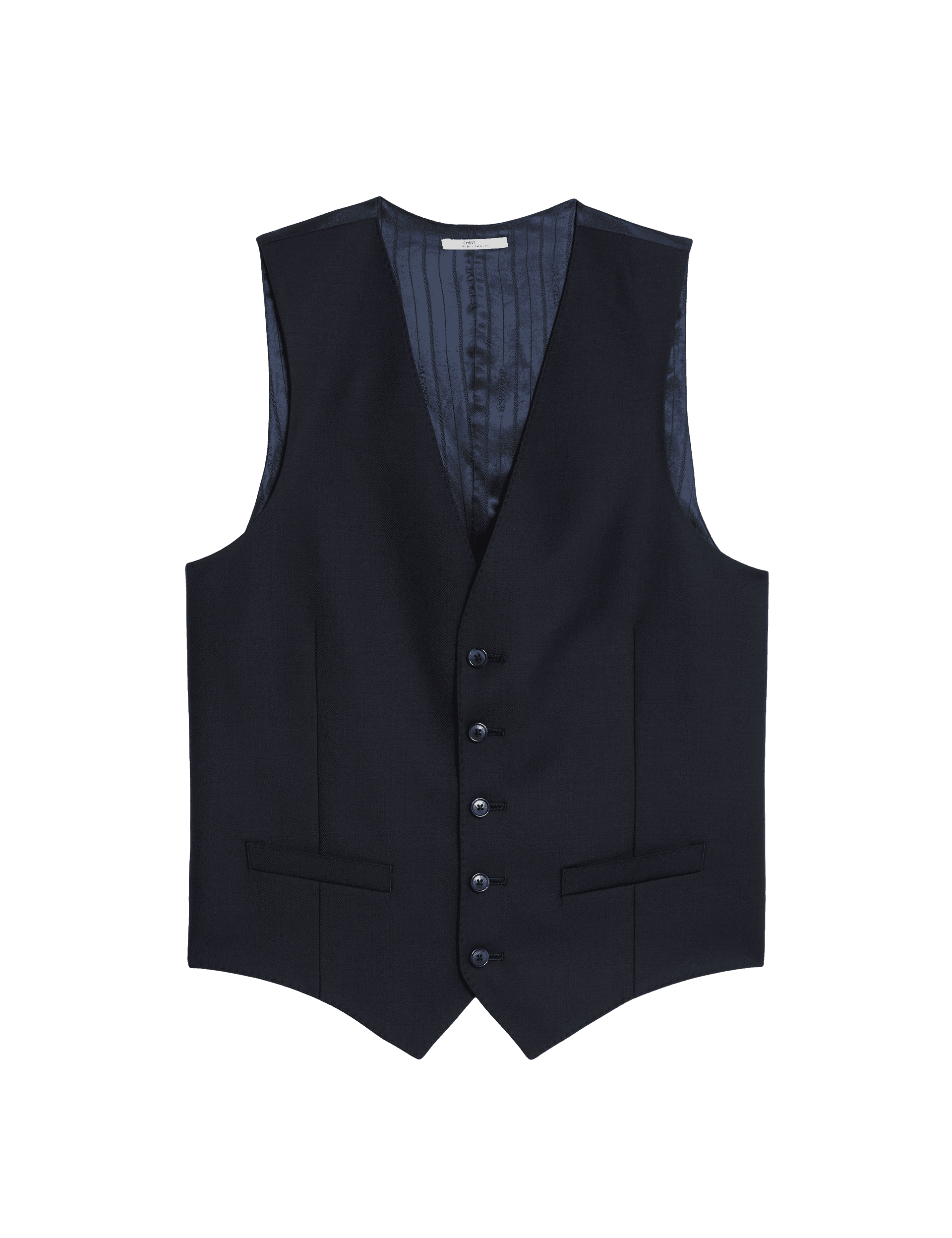 Jaeger Men's Tailored Fit Pure Wool Twill Waistcoat - 36REG - Navy, Navy