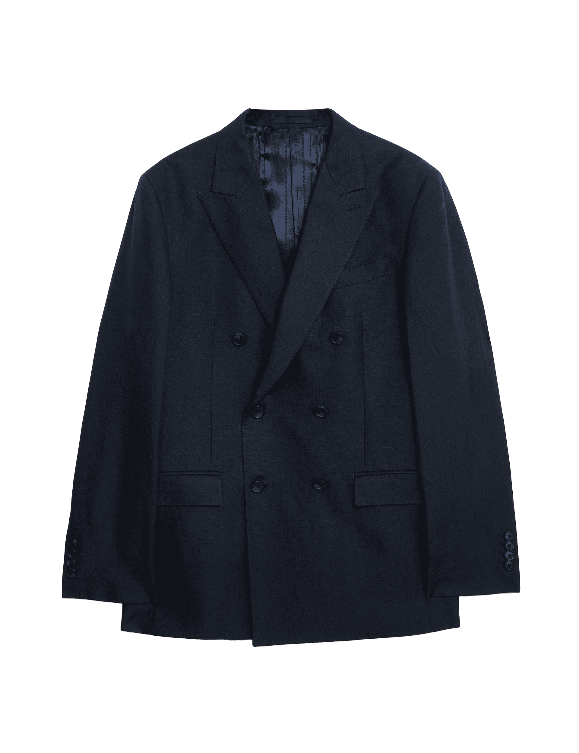 Jaeger Men's Tailored Fit Silk Rich Double Breasted Suit Jacket - 40LNG - Navy, Navy