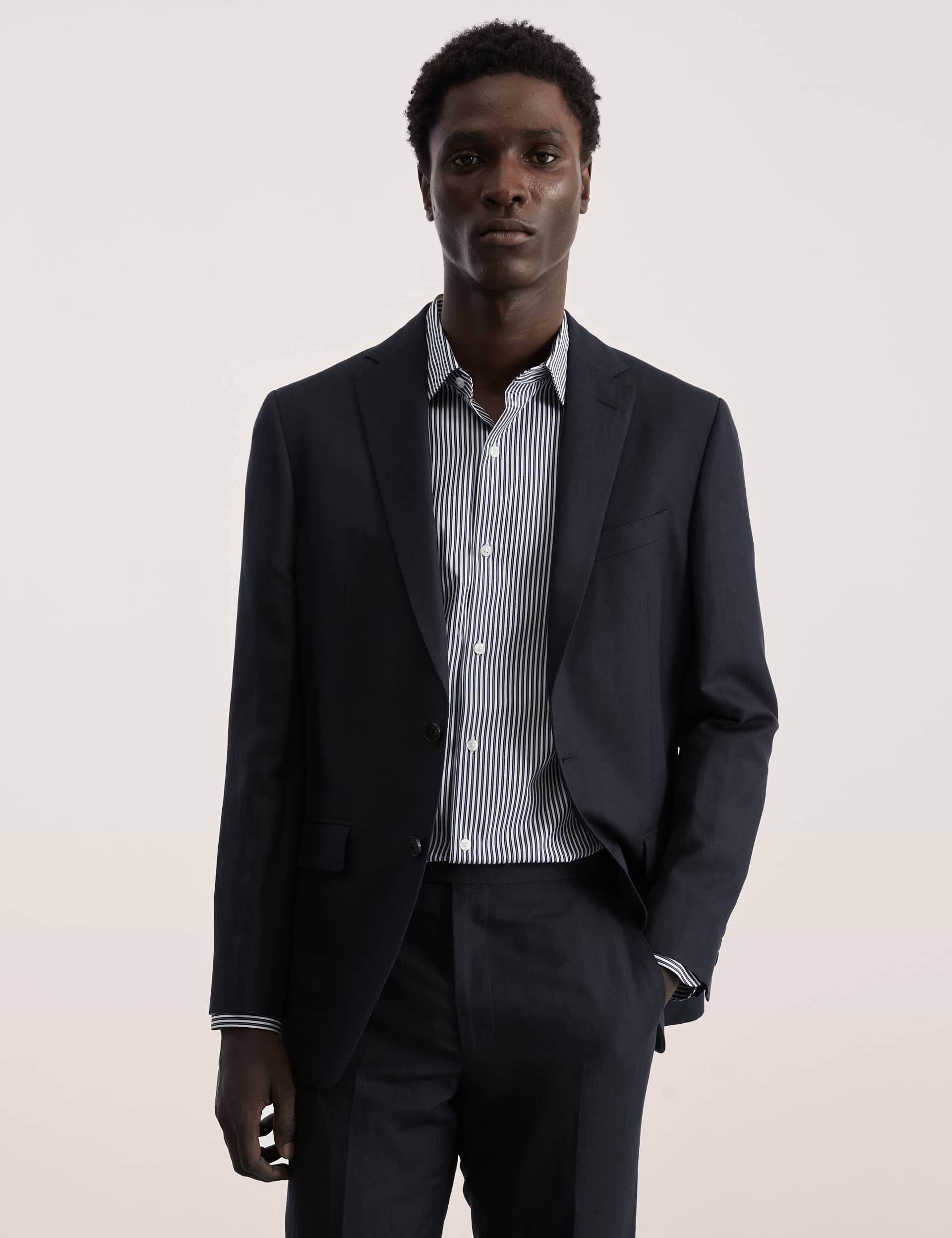 Jaeger Men's Tailored Fit Silk & Linen Blend Suit Jacket