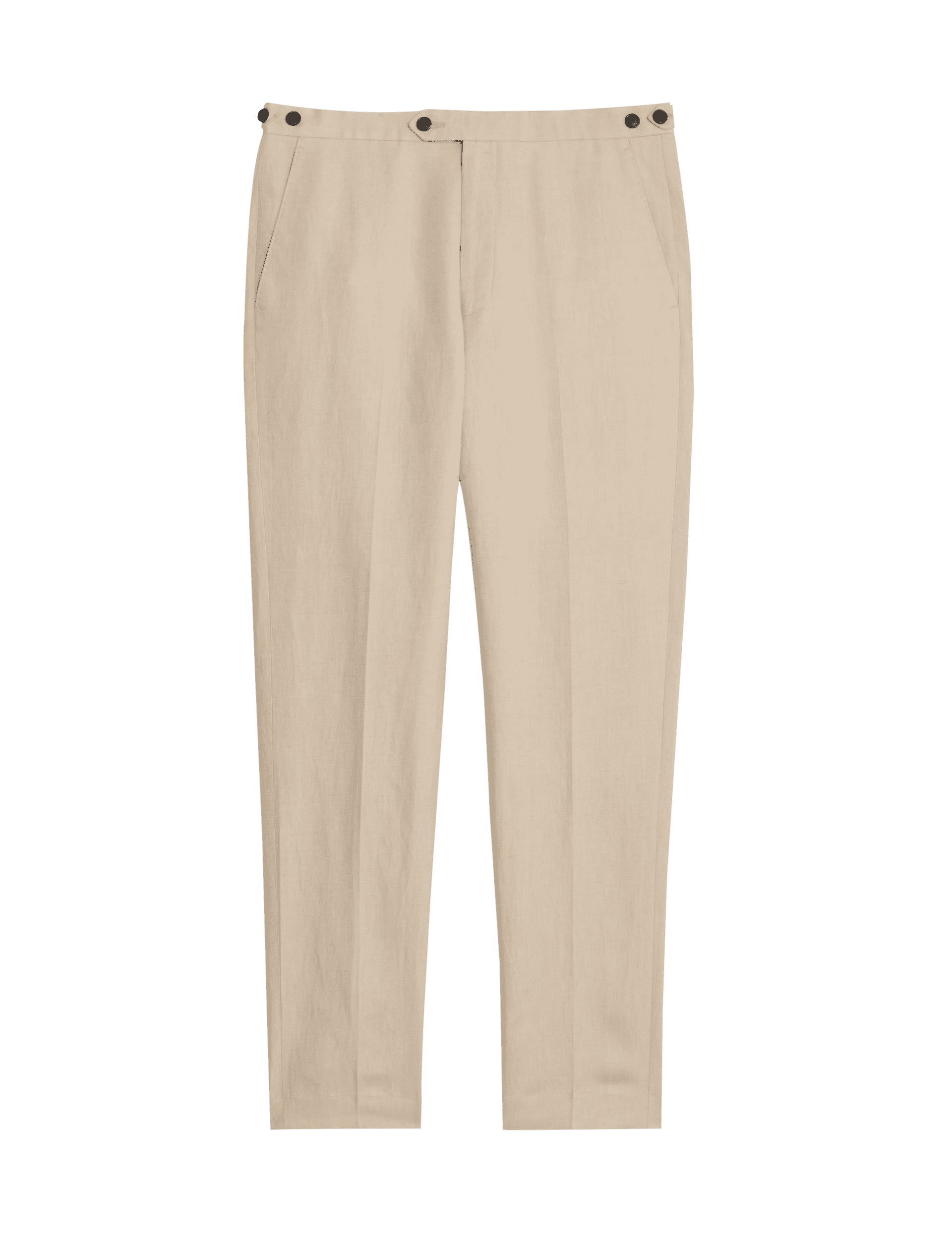 Jaeger Men's Tailored Fit Silk & Linen Blend Suit Trousers - 36REG - Stone, Navy,Stone