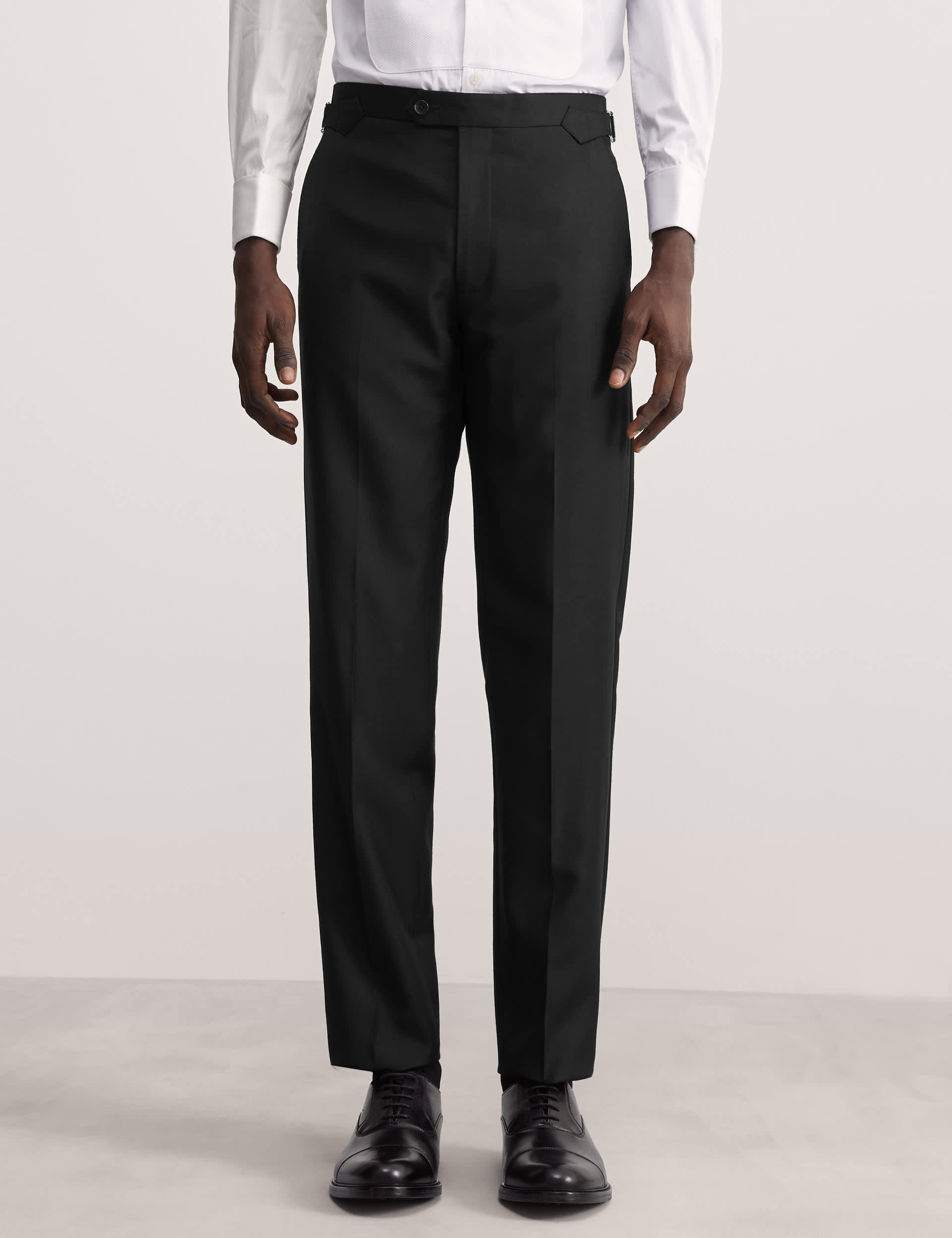 Jaeger Men's Tailored Fit Tuxedo Trousers - 36REG - Black, Black