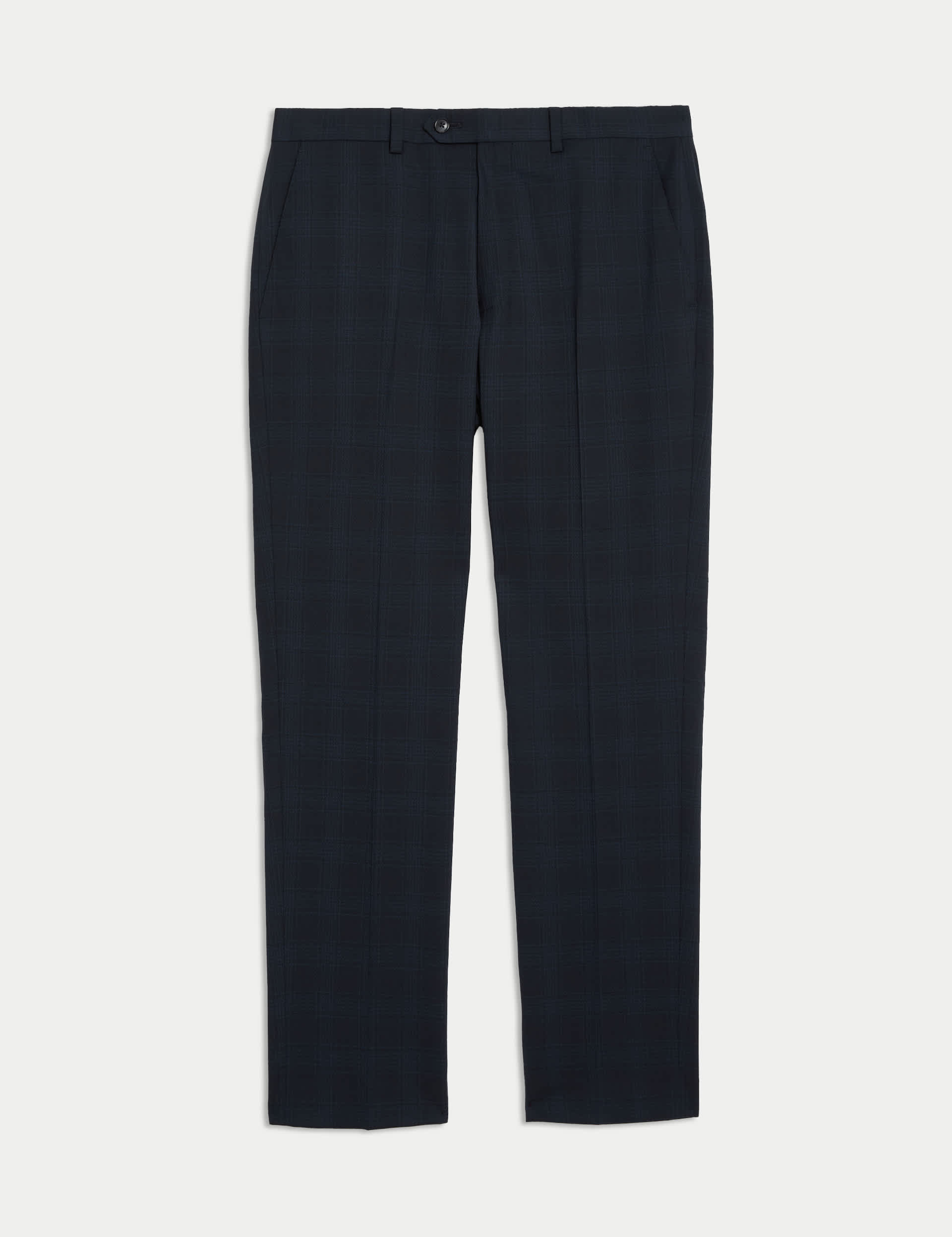 Jaeger Men's Tailored Fit Wool Rich Check Suit Trousers - 32REG - Navy, Navy