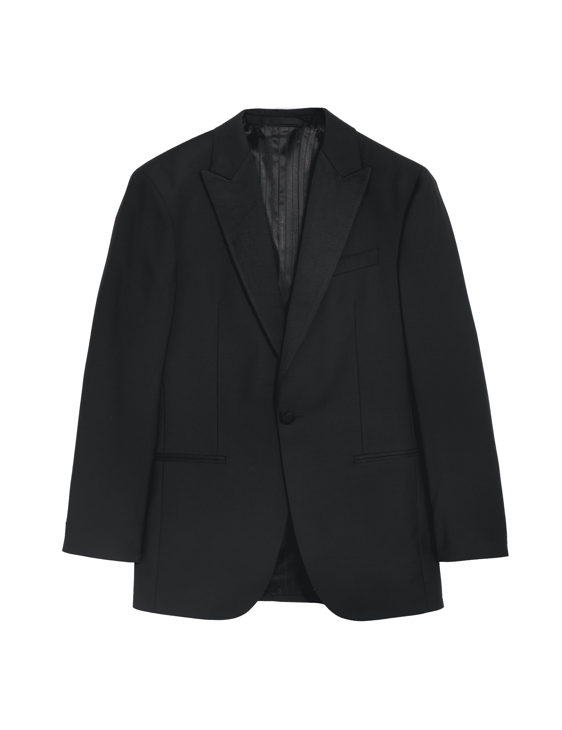 Jaeger Men's Tailored Fit Pure Wool Tuxedo Jacket - 36SHT - Black, Black