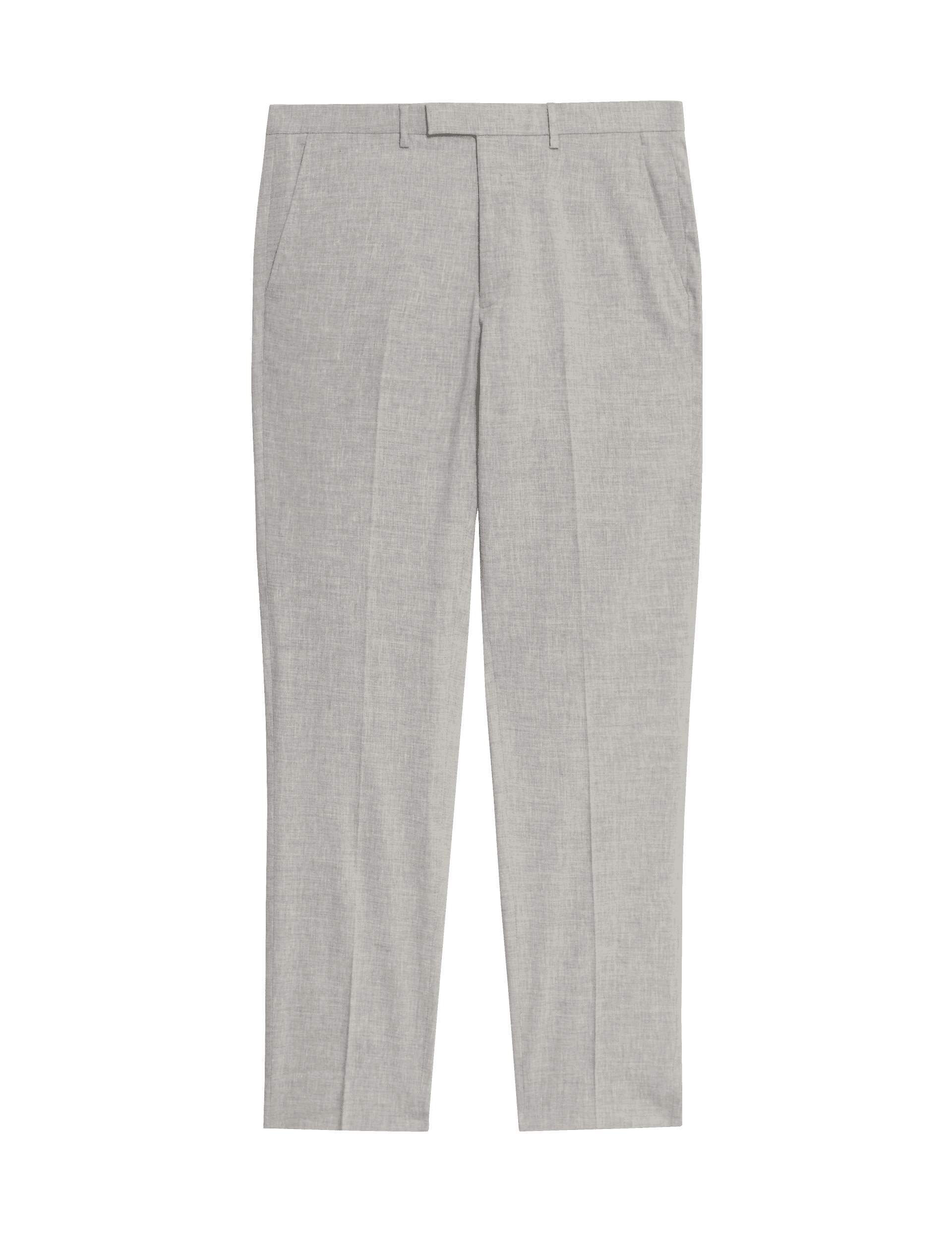 M&S Collection Men's Tailored Fit Italian Linen Miracle Suit Trousers - 34REG - Light Grey, Light G