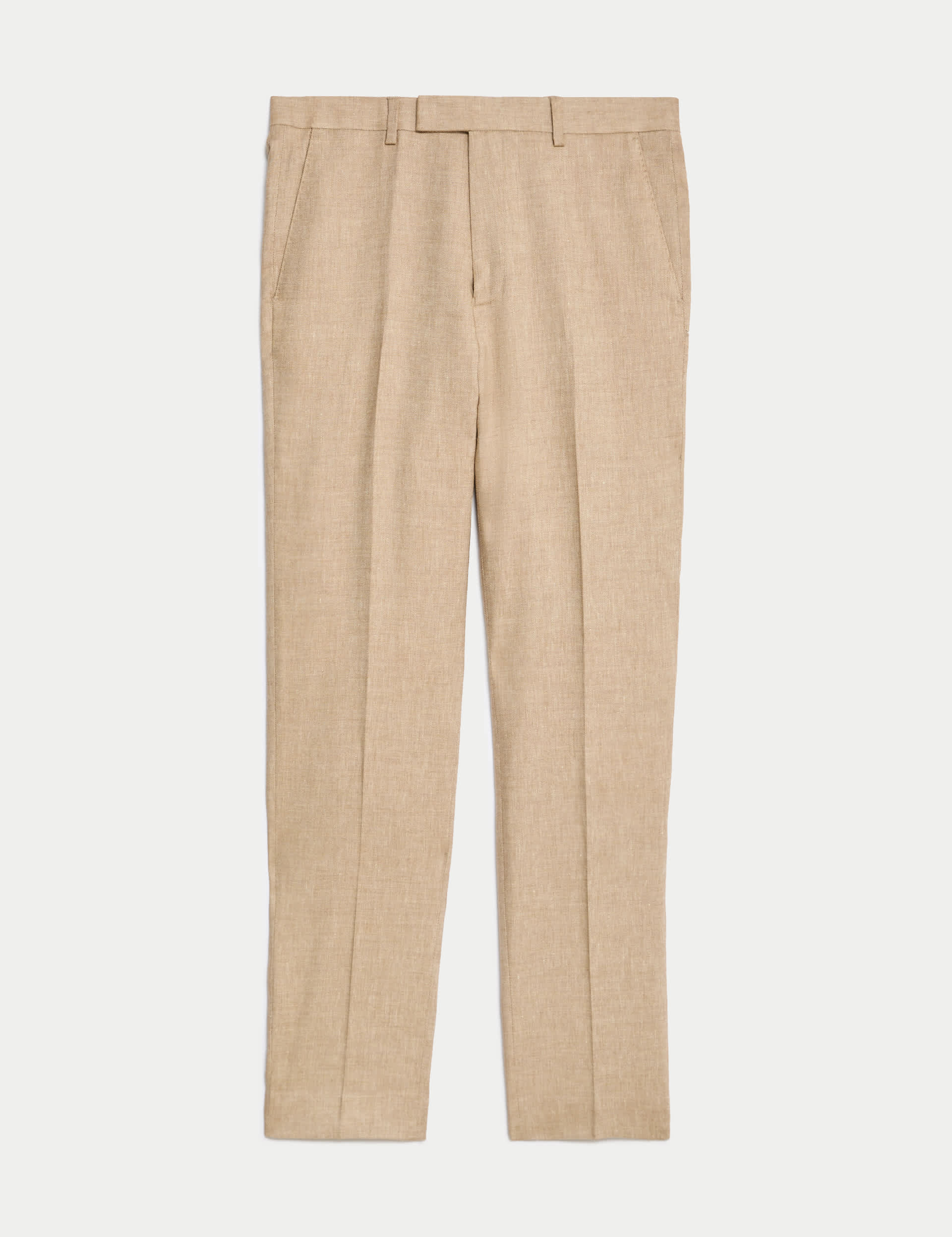 Autograph Men's Tailored Fit Italian Linen Blend Suit Trousers - 34REG - Sand, Sand,Navy