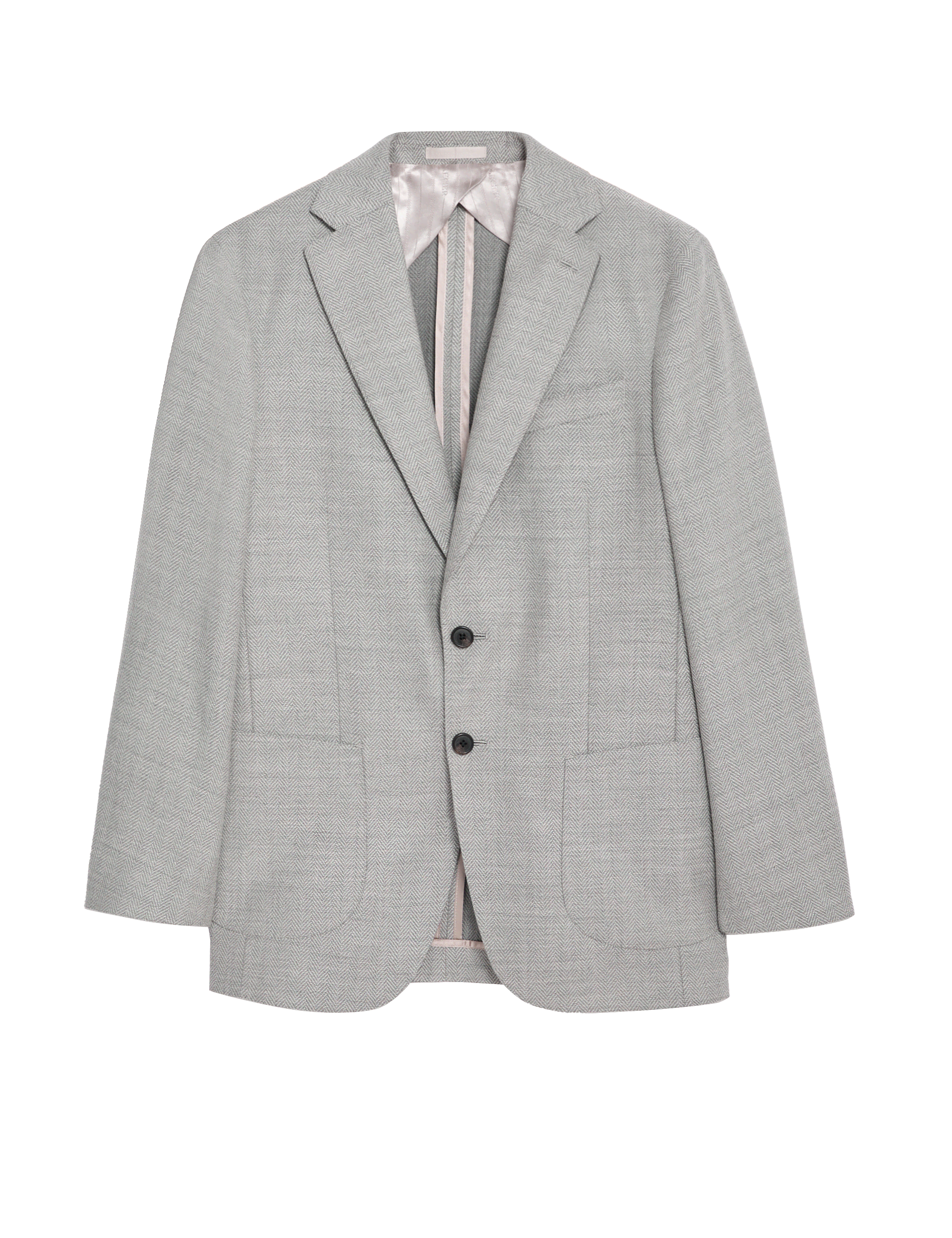 Jaeger Men's Tailored Fit Wool Rich Herringbone Blazer - 36REG - Light Grey Mix, Light Grey Mix