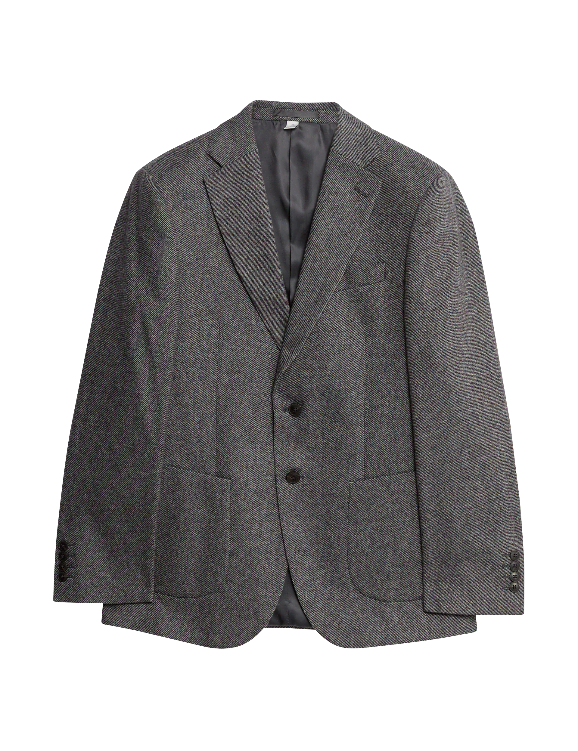 M&S Collection Men's Tailored Fit Wool Blend Textured Blazer - 42REG - Grey, Grey,Neutral