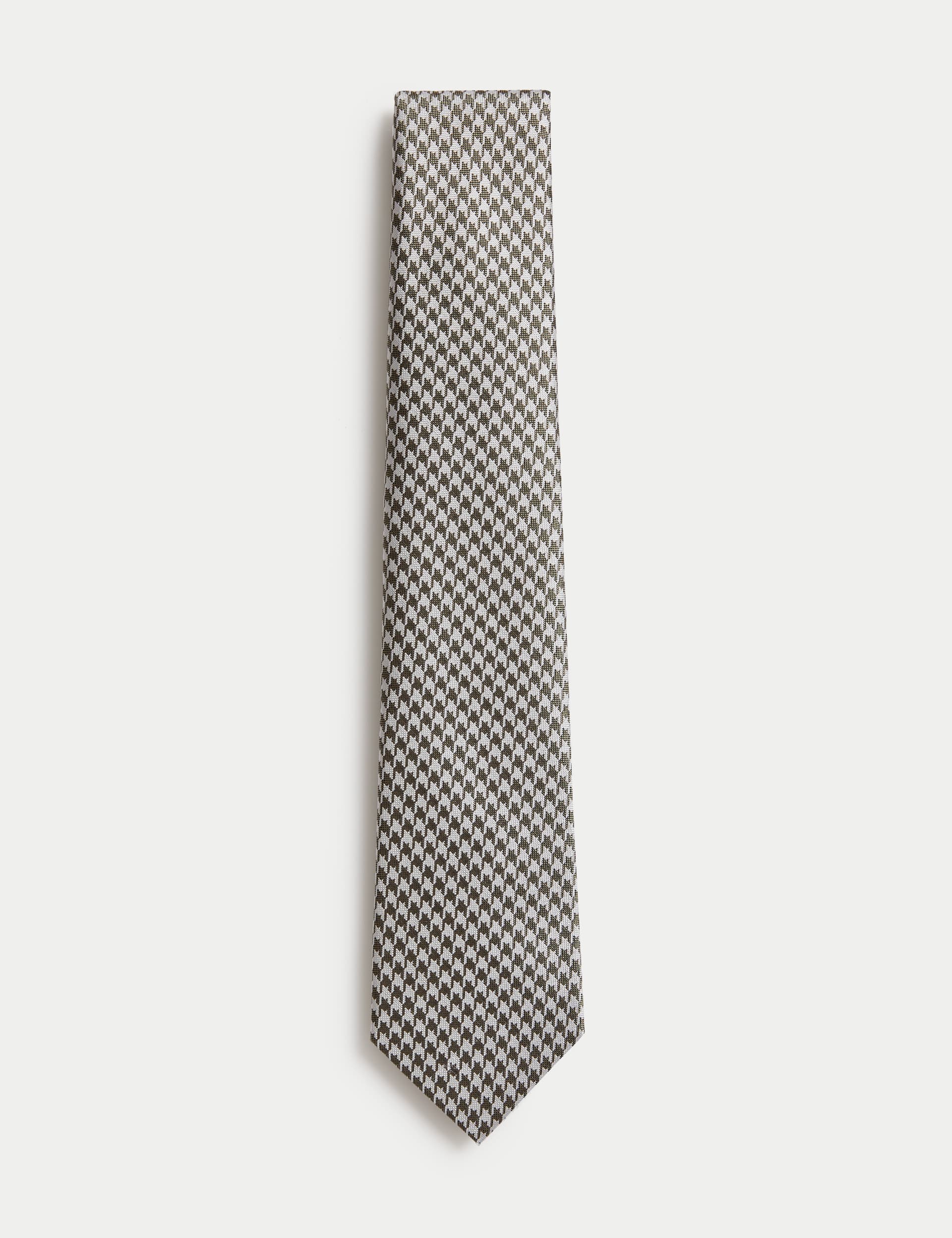 M&S Sartorial Men's Pure Silk Dogstooth Tie