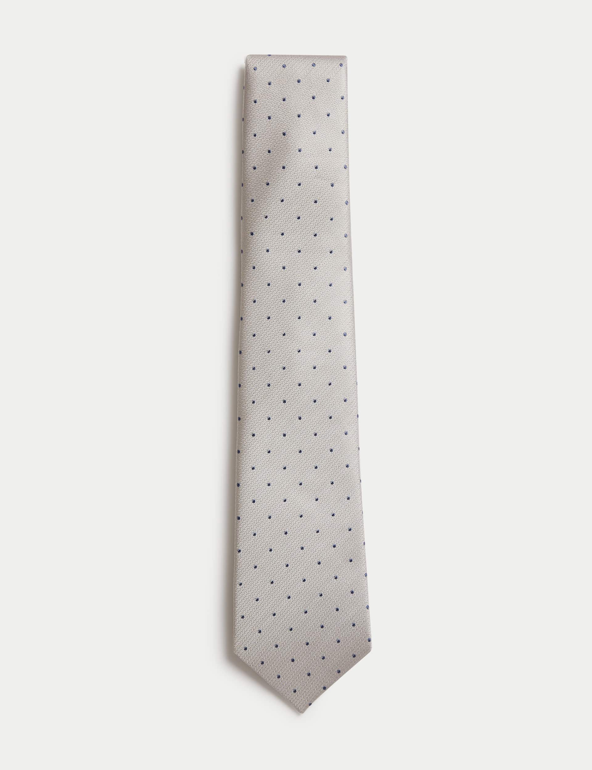 M&S Sartorial Men's Pure Silk Polka Dot Tie