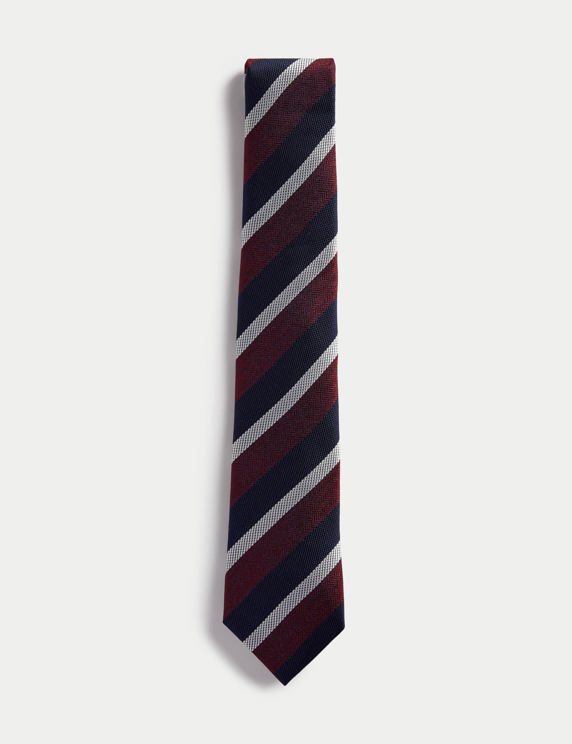M&S Sartorial Men's Striped Pure Silk Tie