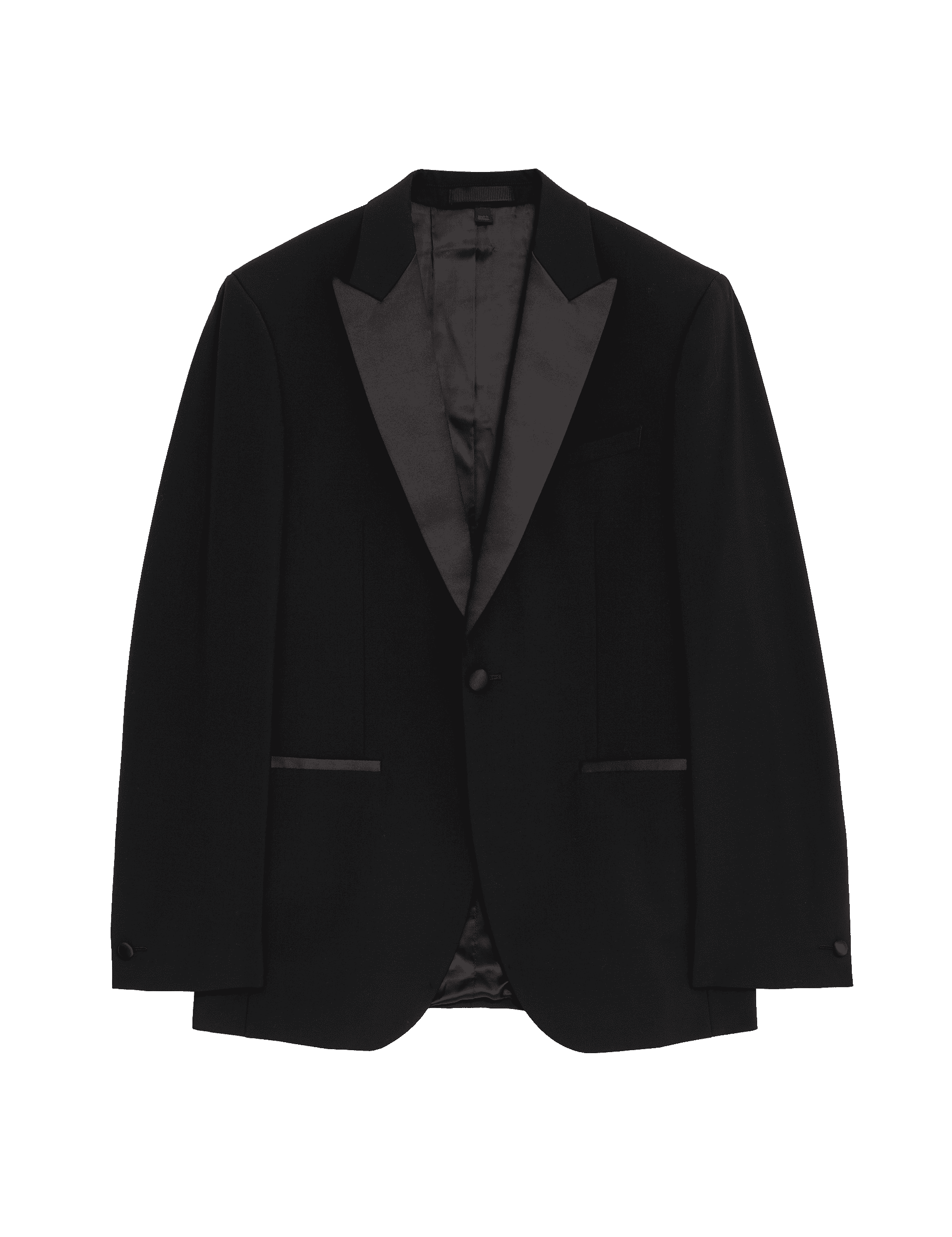 Autograph Men's Tailored Fit Wool Blend Tuxedo Jacket - 38LNG - Black, Black