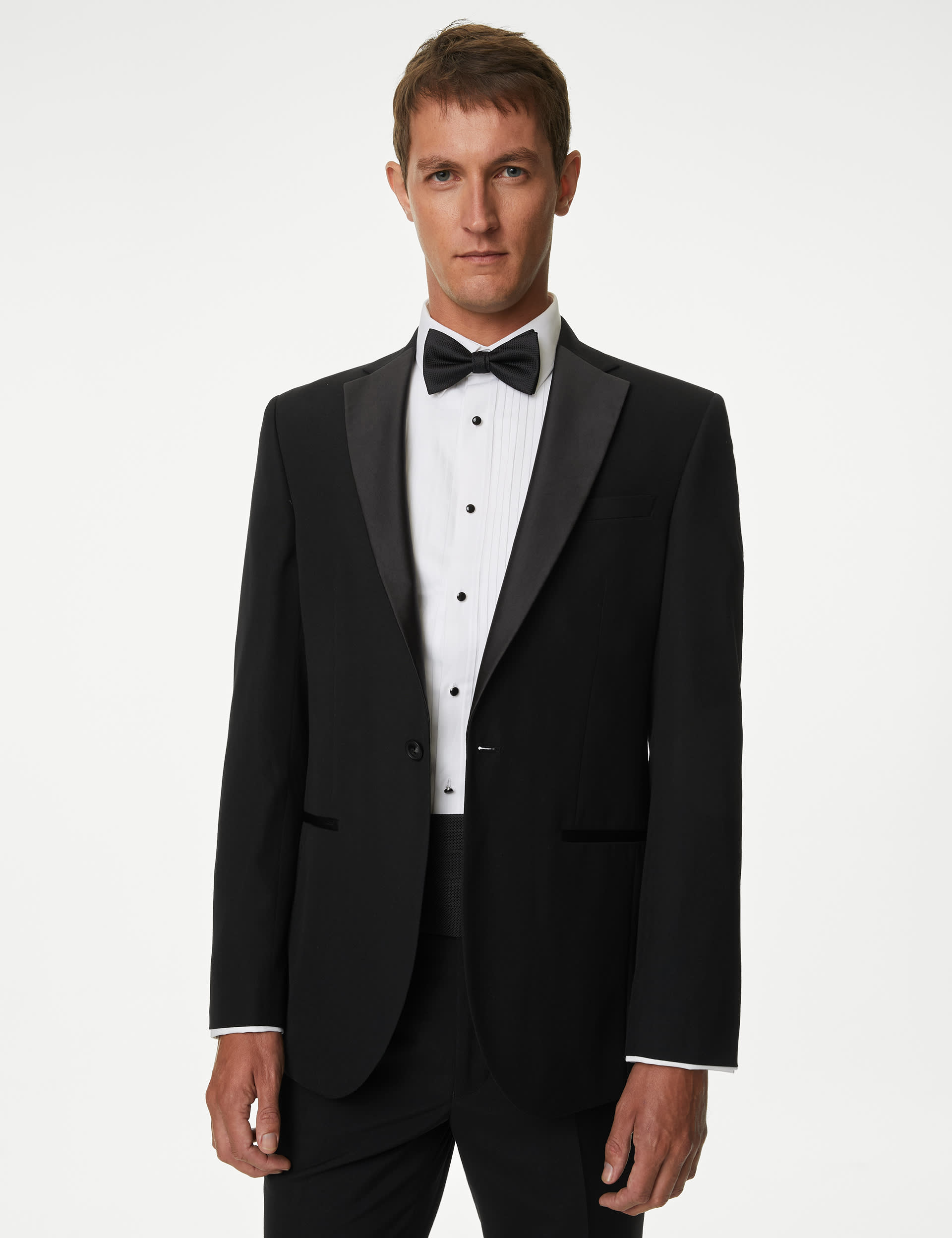 M&S Men's Slim Fit Tuxedo Jacket - 40REG - Black, Black