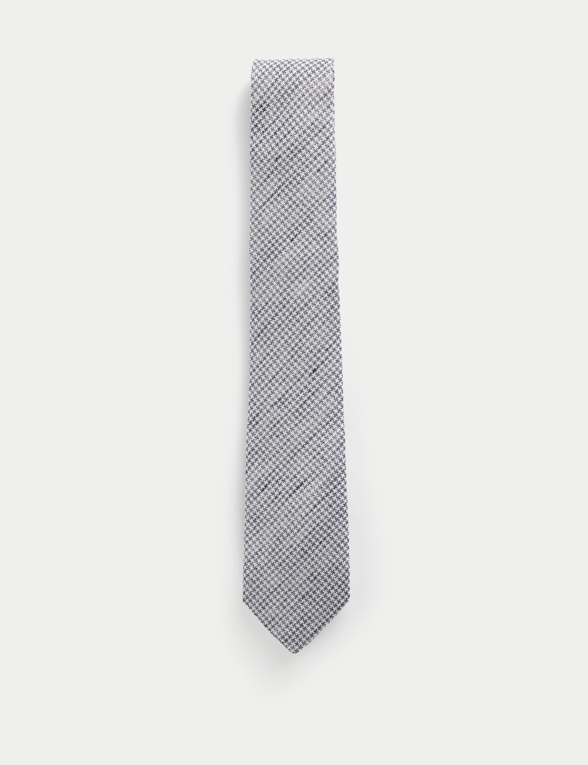 Jaeger Men's Slim Woven Check Silk Blend Tie - one size - Grey Mix, Navy Mix,Grey Mix