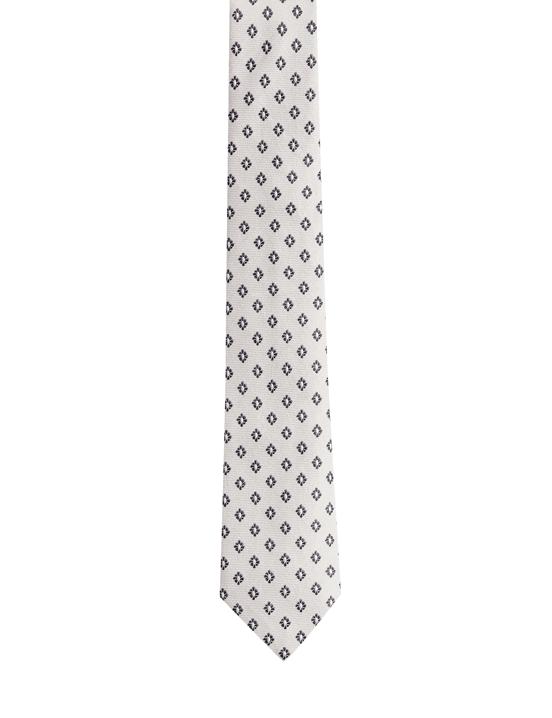 Jaeger Men's Slim Foulard Silk Rich Tie - one size - Stone, Navy,Stone