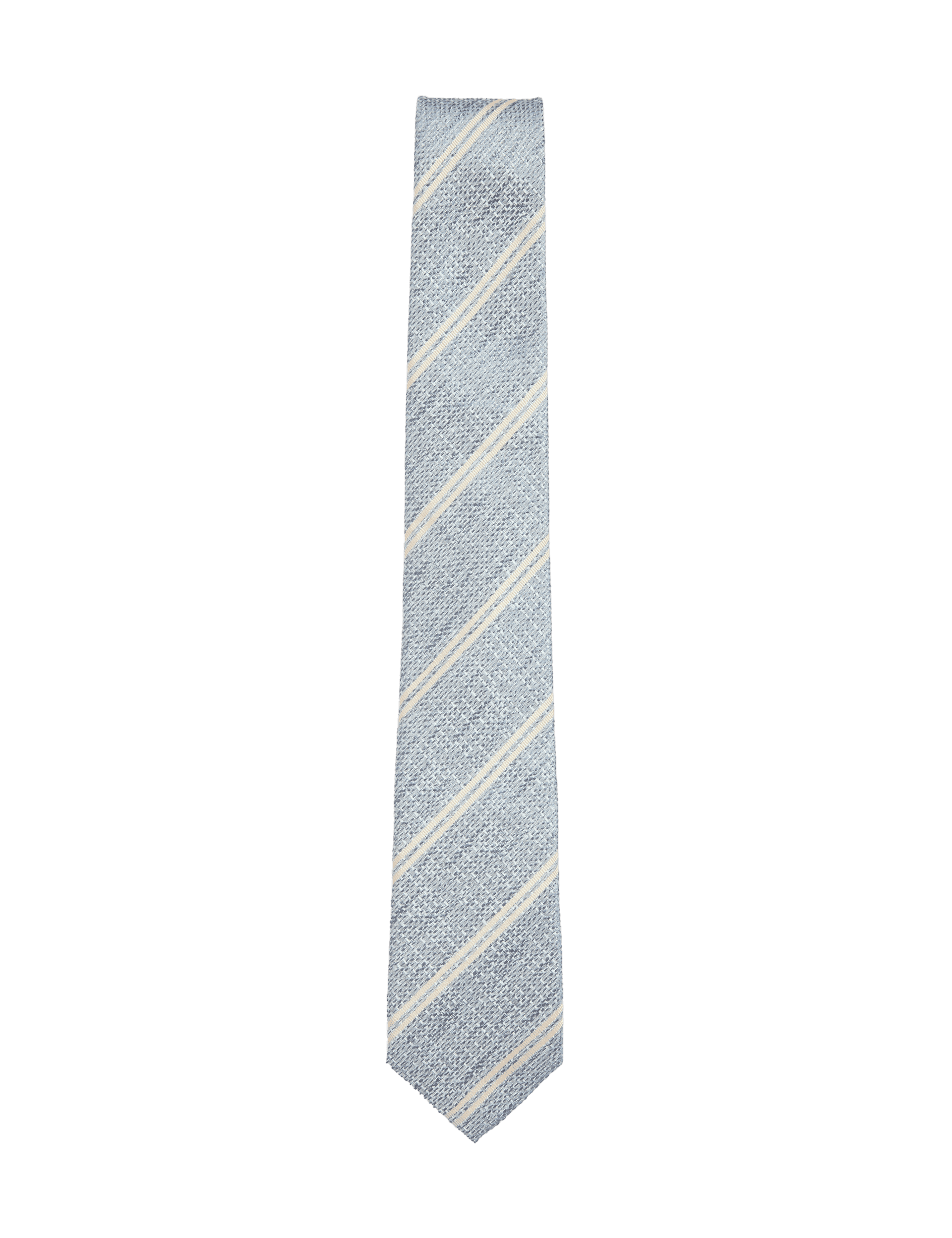 Jaeger Men's Slim Striped Pure Silk Tie - Blue Mix, Dark Navy,Sage Mix,Blue Mix,White Mix