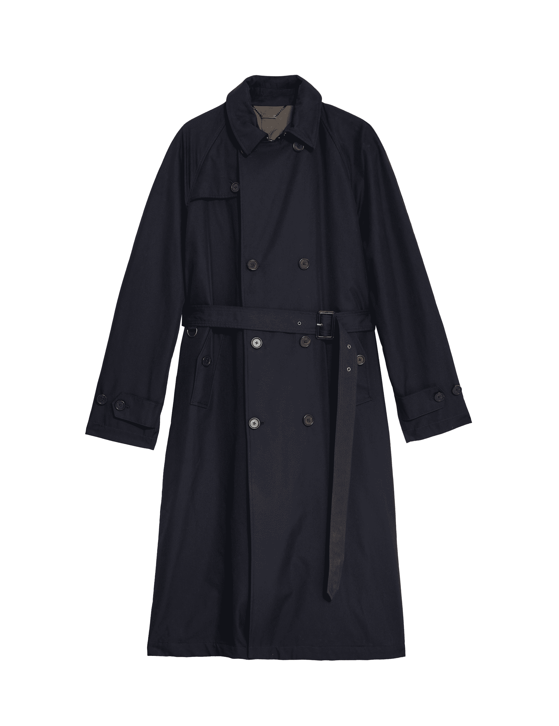 Jaeger Men's Cotton Rich Padded Trench Coat with Wool - Dark Navy, Dark Navy