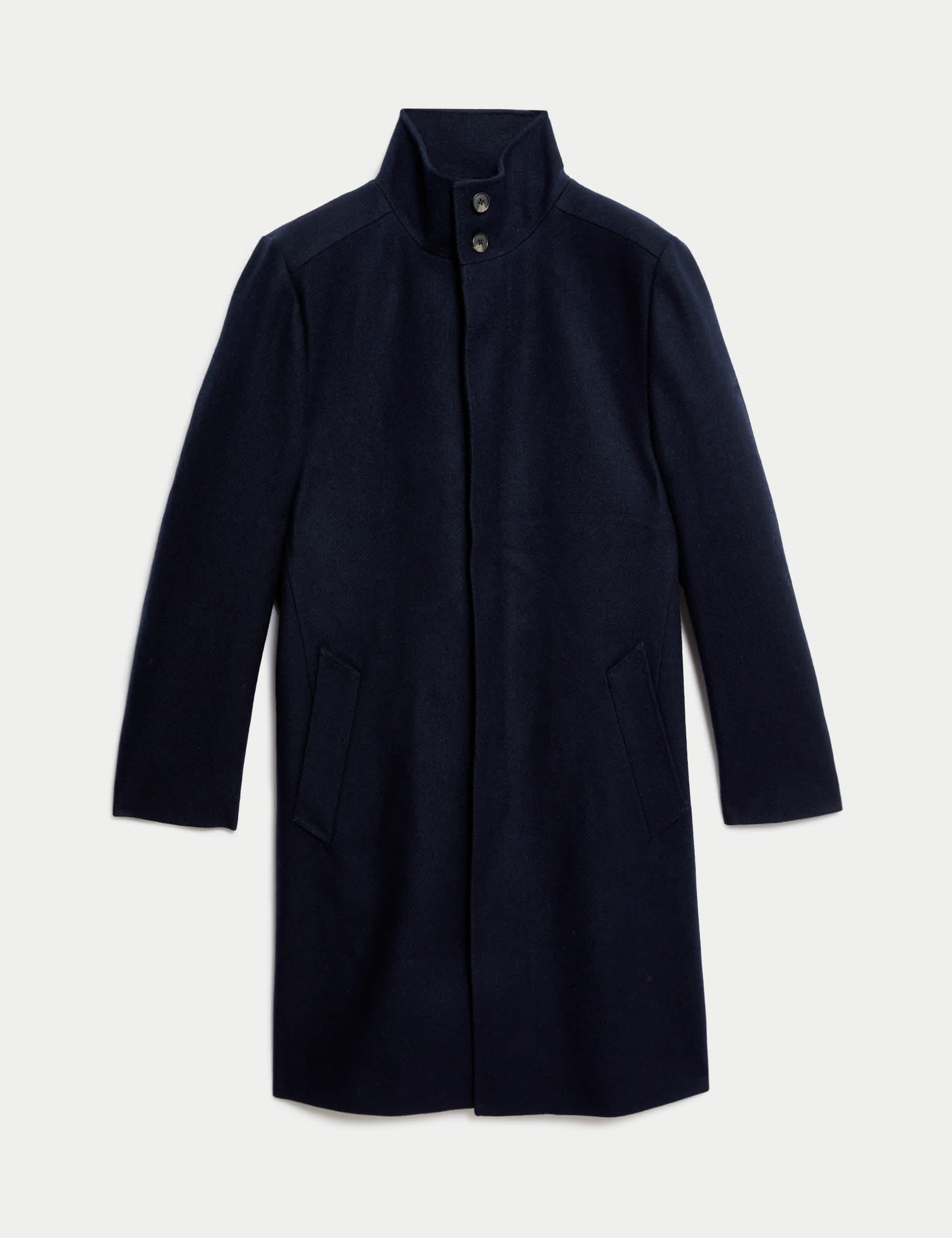 Jaeger Men's Italian Wool Rich Coat - Dark Navy, Dark Navy