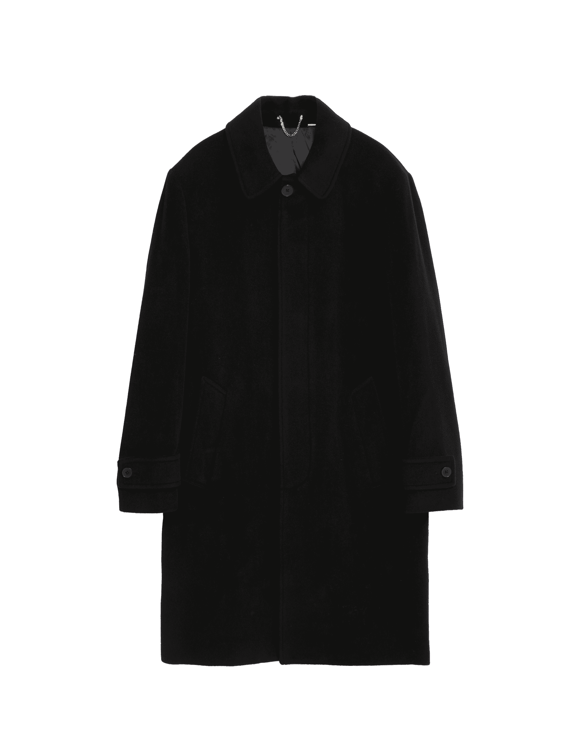 Autograph Men's Wool Rich Collar Coat with Cashmere - Black, Black