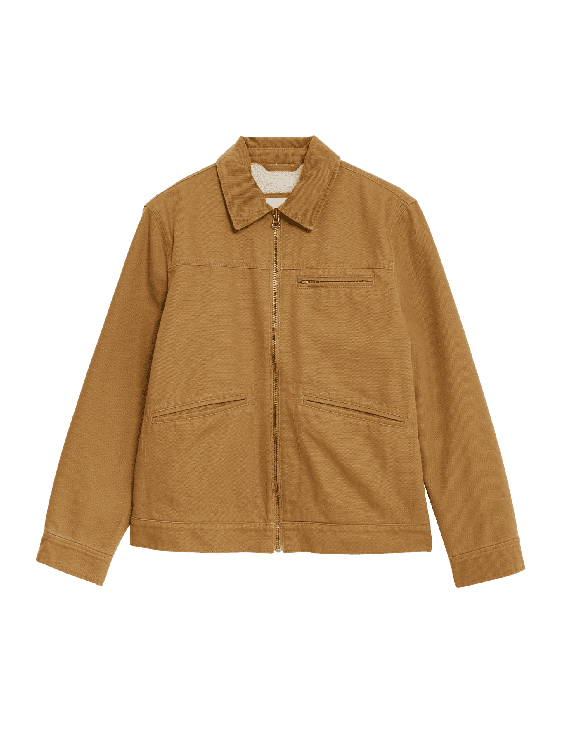 M&S Collection Men's Canvas Trucker Utility Jacket - XXXXLLNG - Toffee, Toffee