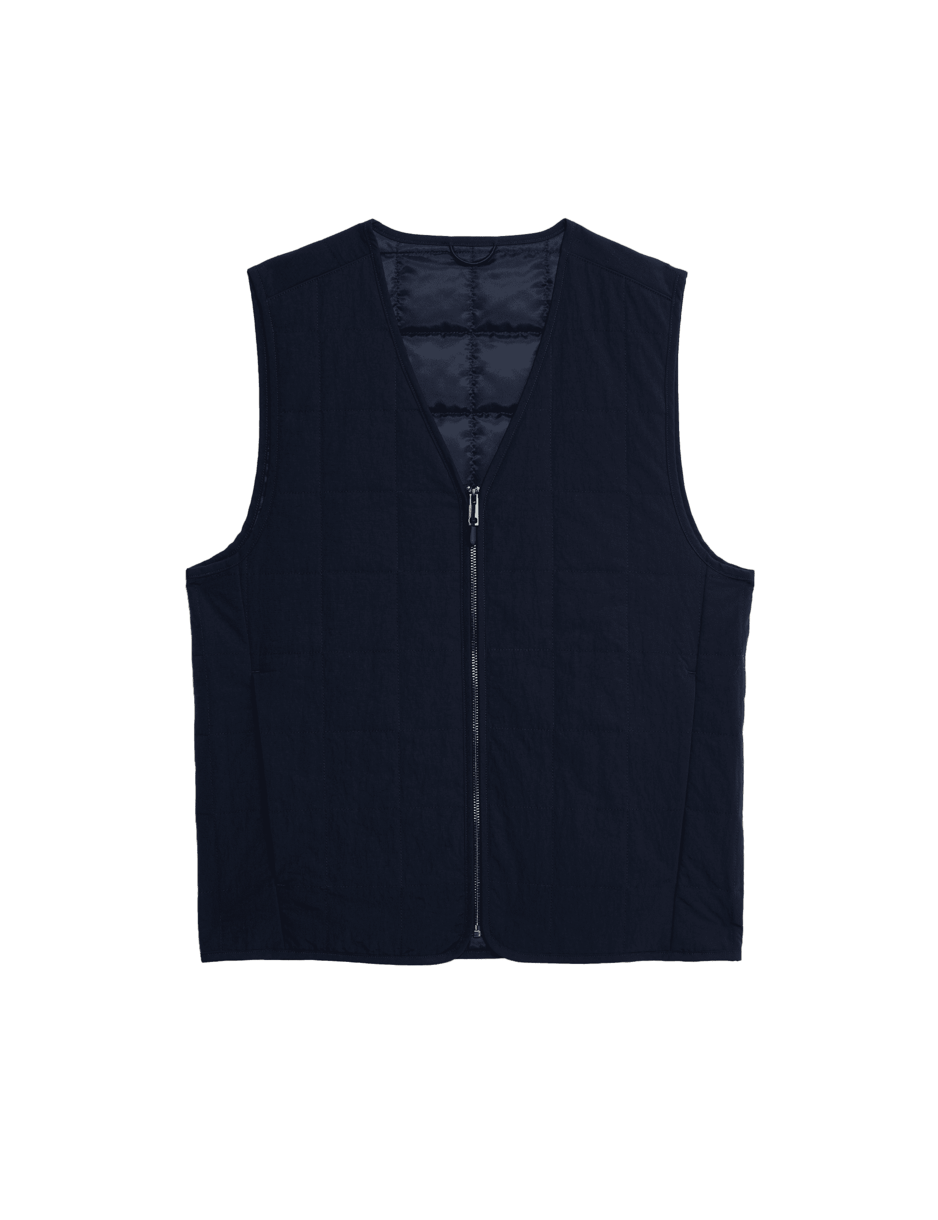 M&S Collection Men's Padded Quilted Gilet - Navy, Navy,Dark Khaki,Light Putty