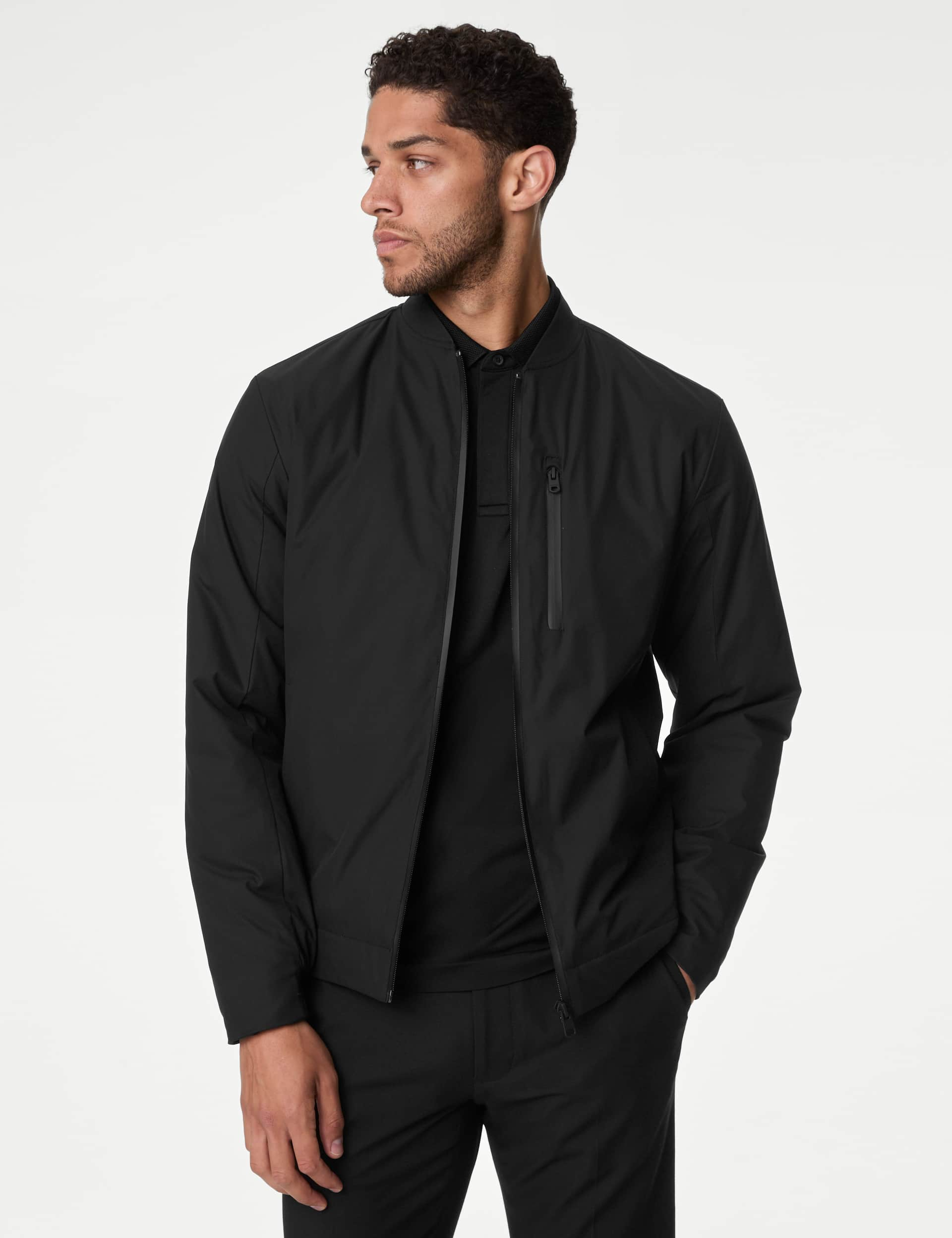 Autograph Men's Padded Bomber Jacket with Stormwear - XXXL - Black, Black