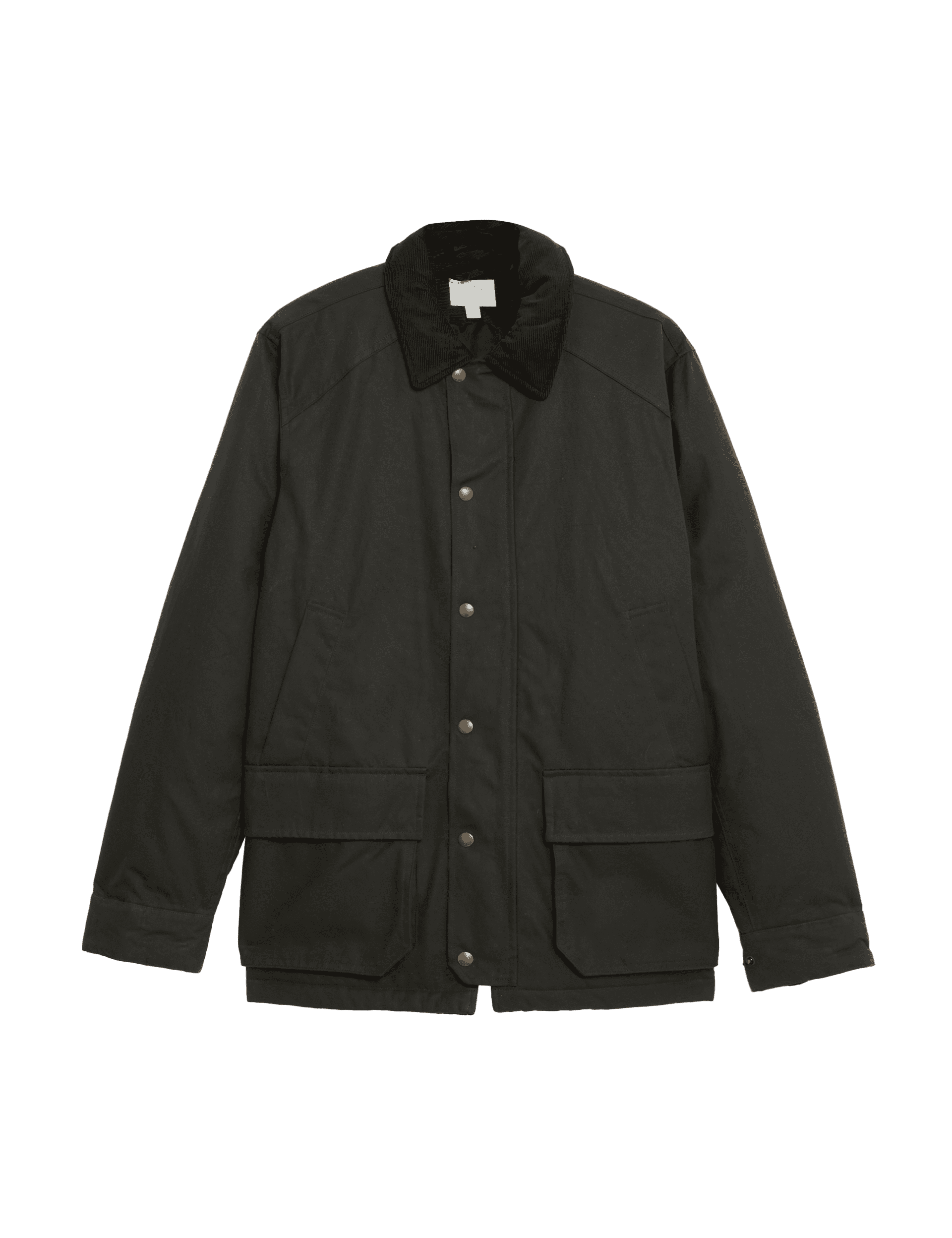 M&S Collection Men's Pure Cotton Wax Jacket - XXXLREG - Green, Green,Brown