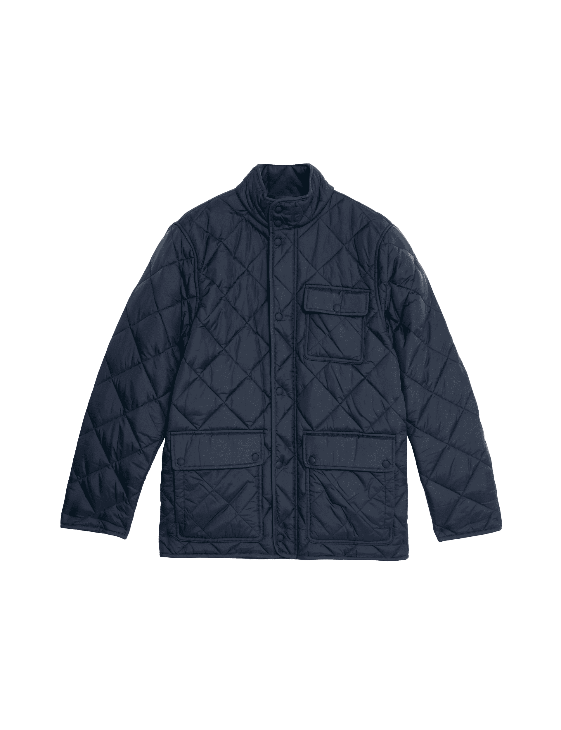 M&S Collection Men's Quilted Padded Jacket with Stormwear - XXXLREG - Navy, Navy,Green